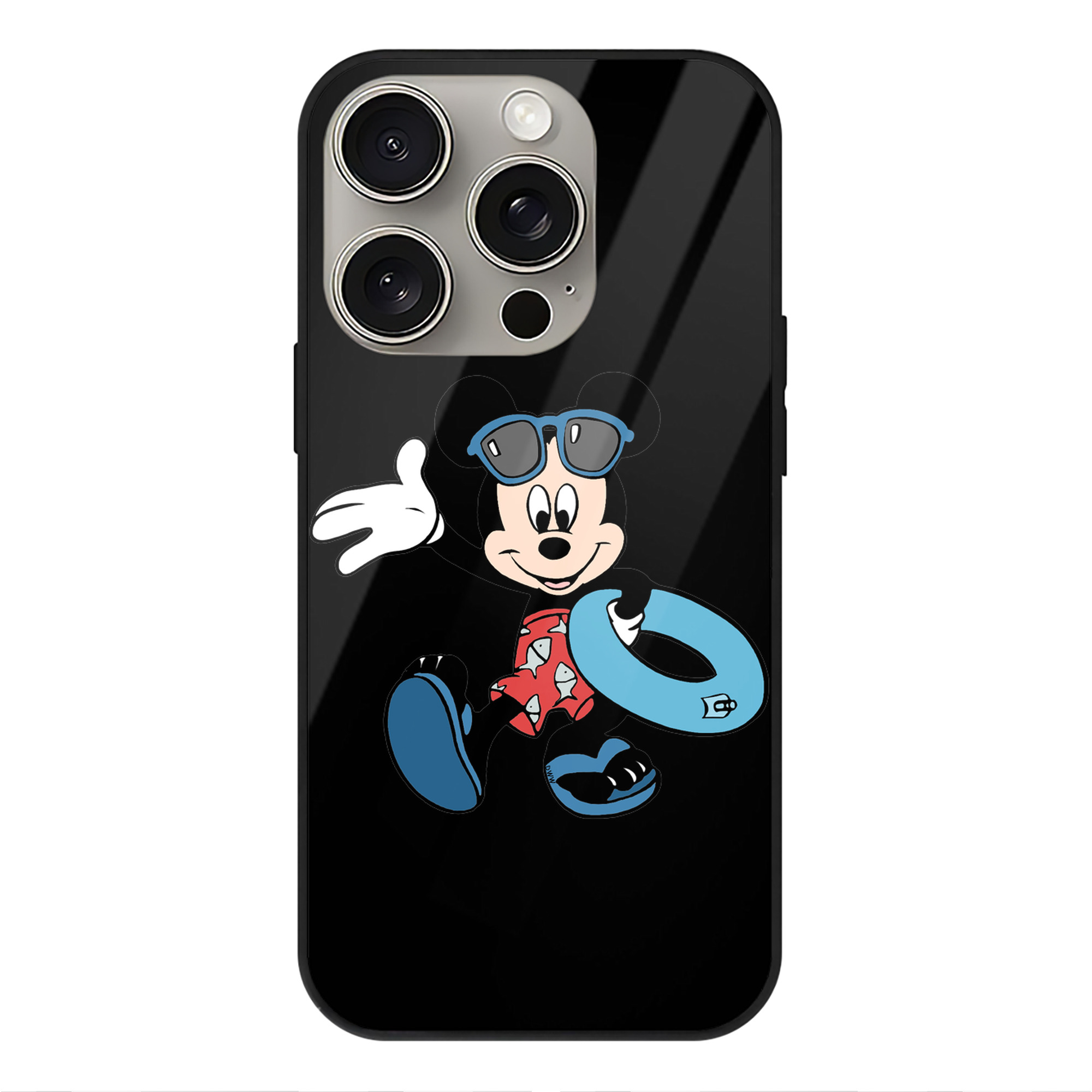 （画像用） ミッキーマウス Mickey Mouse 【iPhone15Pro対応】スマホケース 耐衝撃＆黄変防止 背面ガラス
