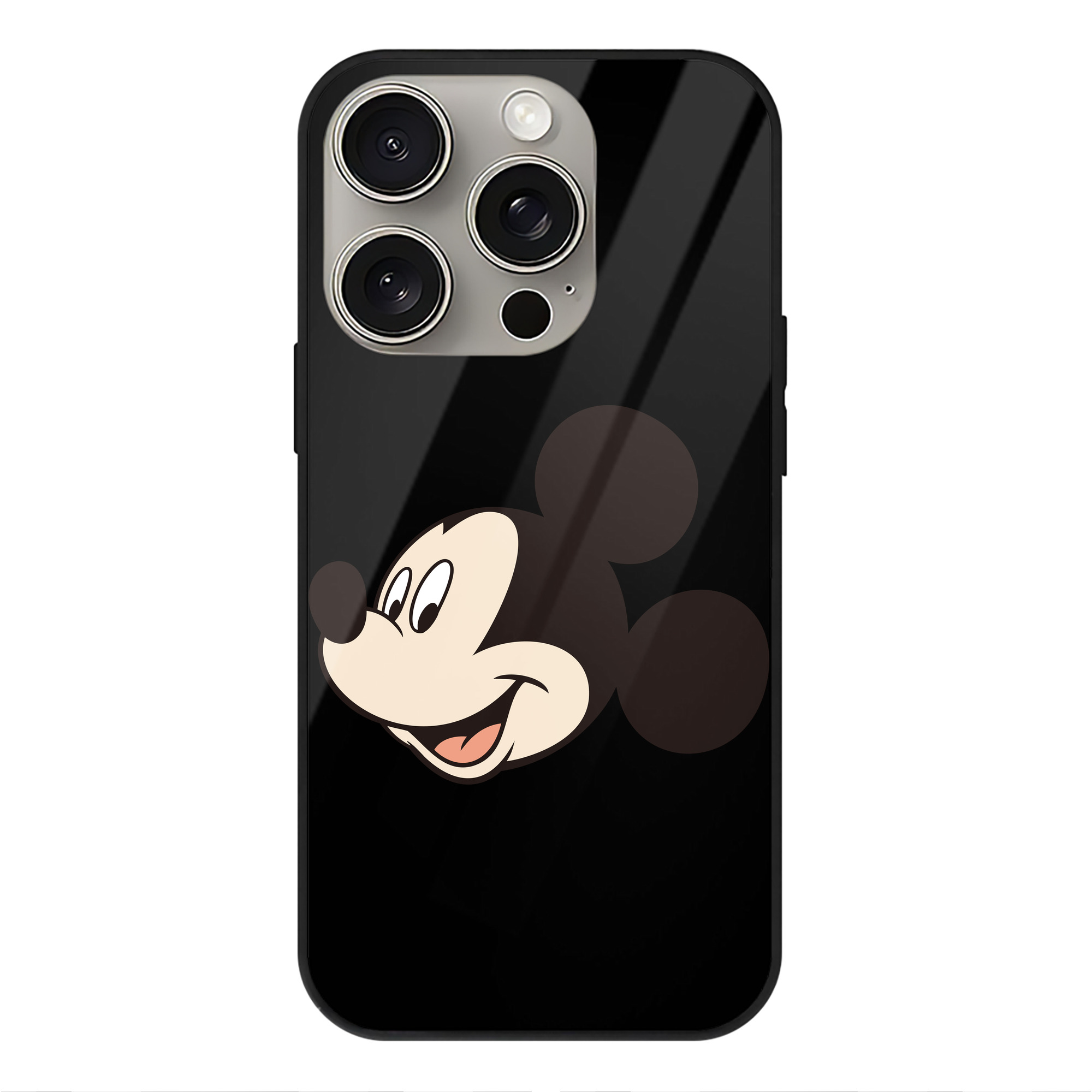 （画像用） ミッキーマウス Mickey Mouse 【iPhone15Pro対応】スマホケース 耐衝撃＆黄変防止 背面ガラス