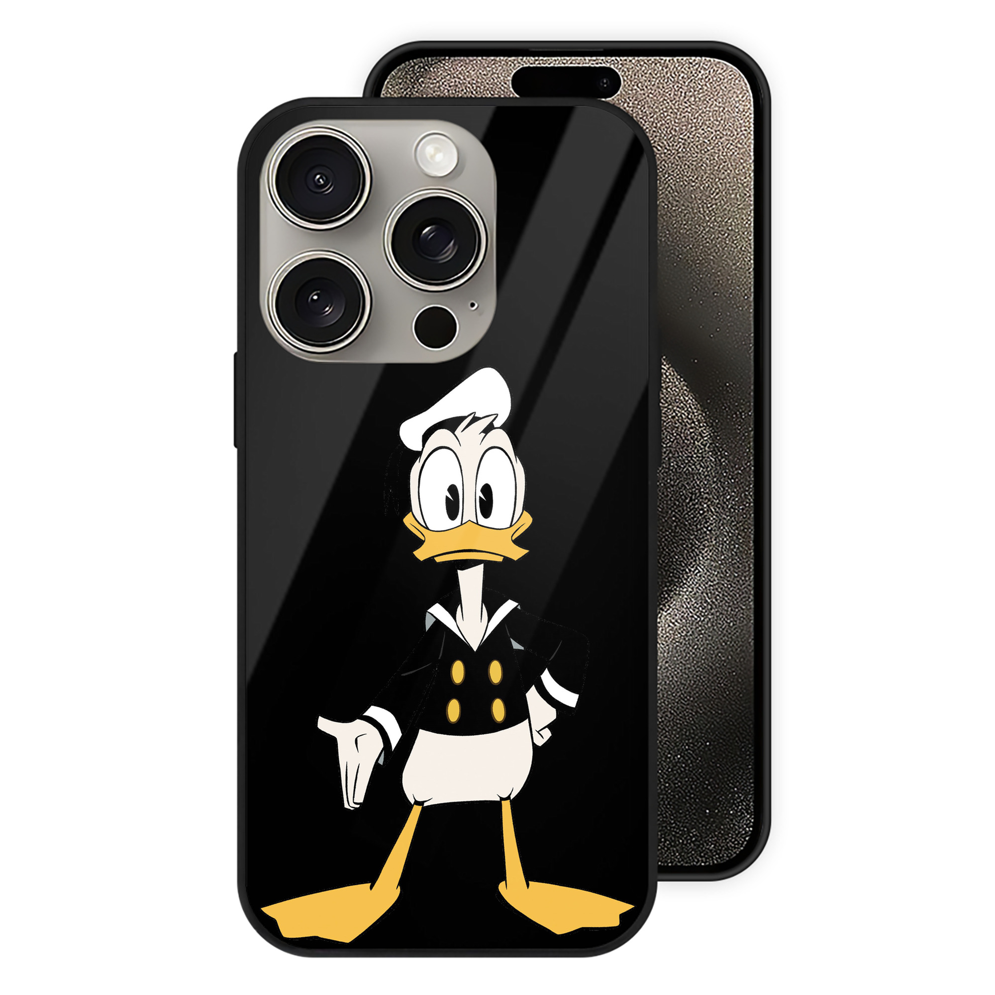（画像用） ミッキーマウス Mickey Mouse 【iPhone15Pro対応】スマホケース 耐衝撃＆黄変防止 背面ガラス
