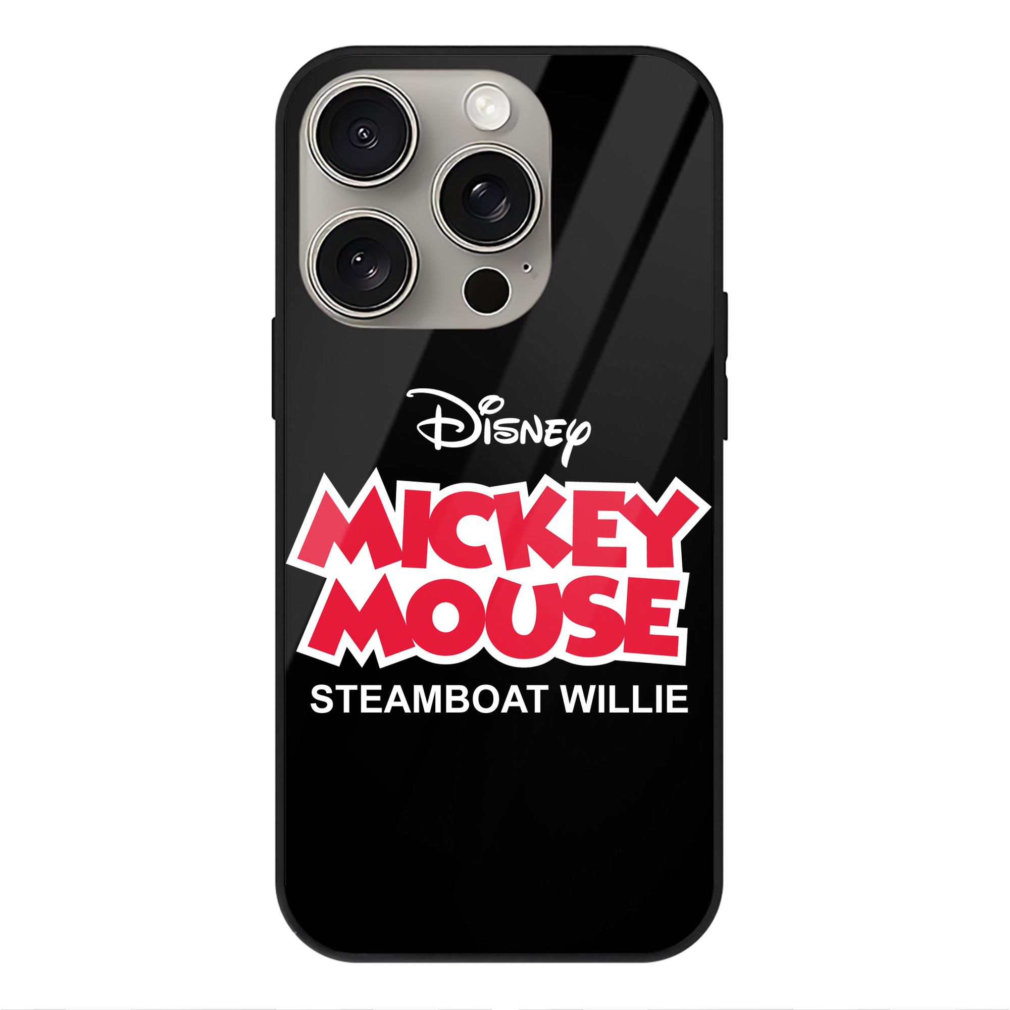 （画像用） ミッキーマウス Mickey Mouse 【iPhone15Pro対応】スマホケース 耐衝撃＆黄変防止 背面ガラス