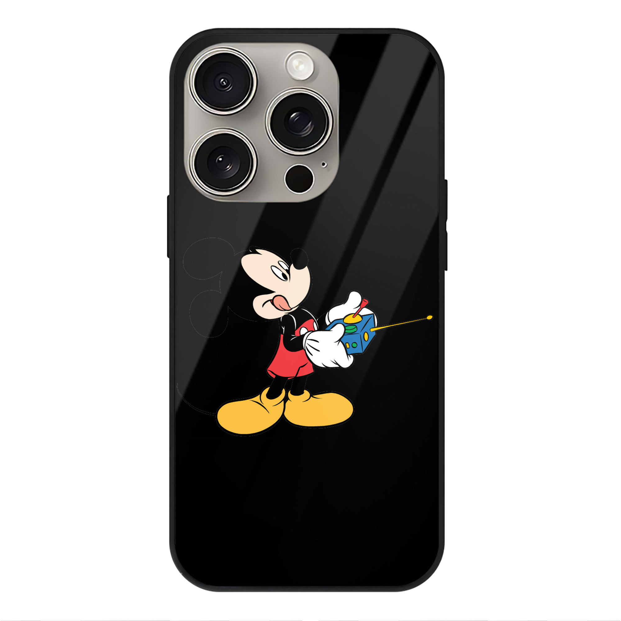 （画像用） ミッキーマウス Mickey Mouse 【iPhone15Pro対応】スマホケース 耐衝撃＆黄変防止 背面ガラス