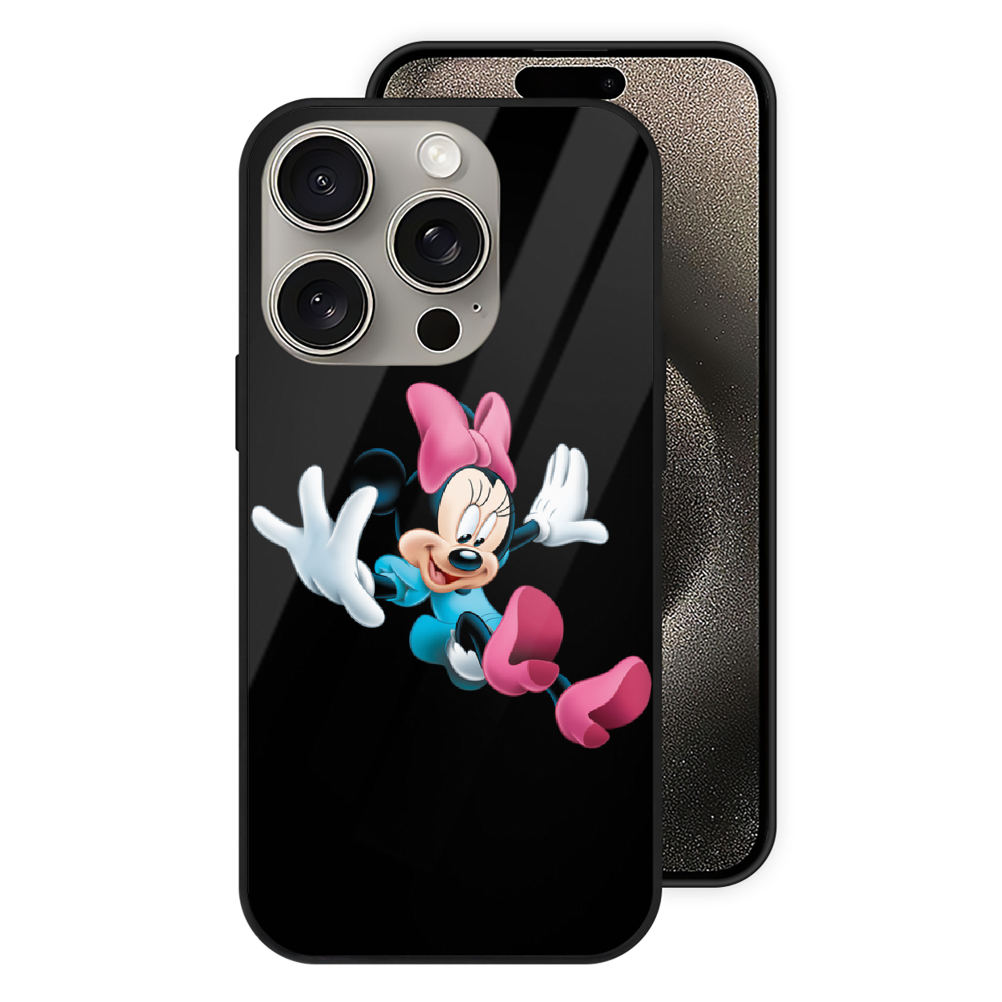 （画像用） ミッキーマウス Mickey Mouse 【iPhone15Pro対応】スマホケース 耐衝撃＆黄変防止 背面ガラス