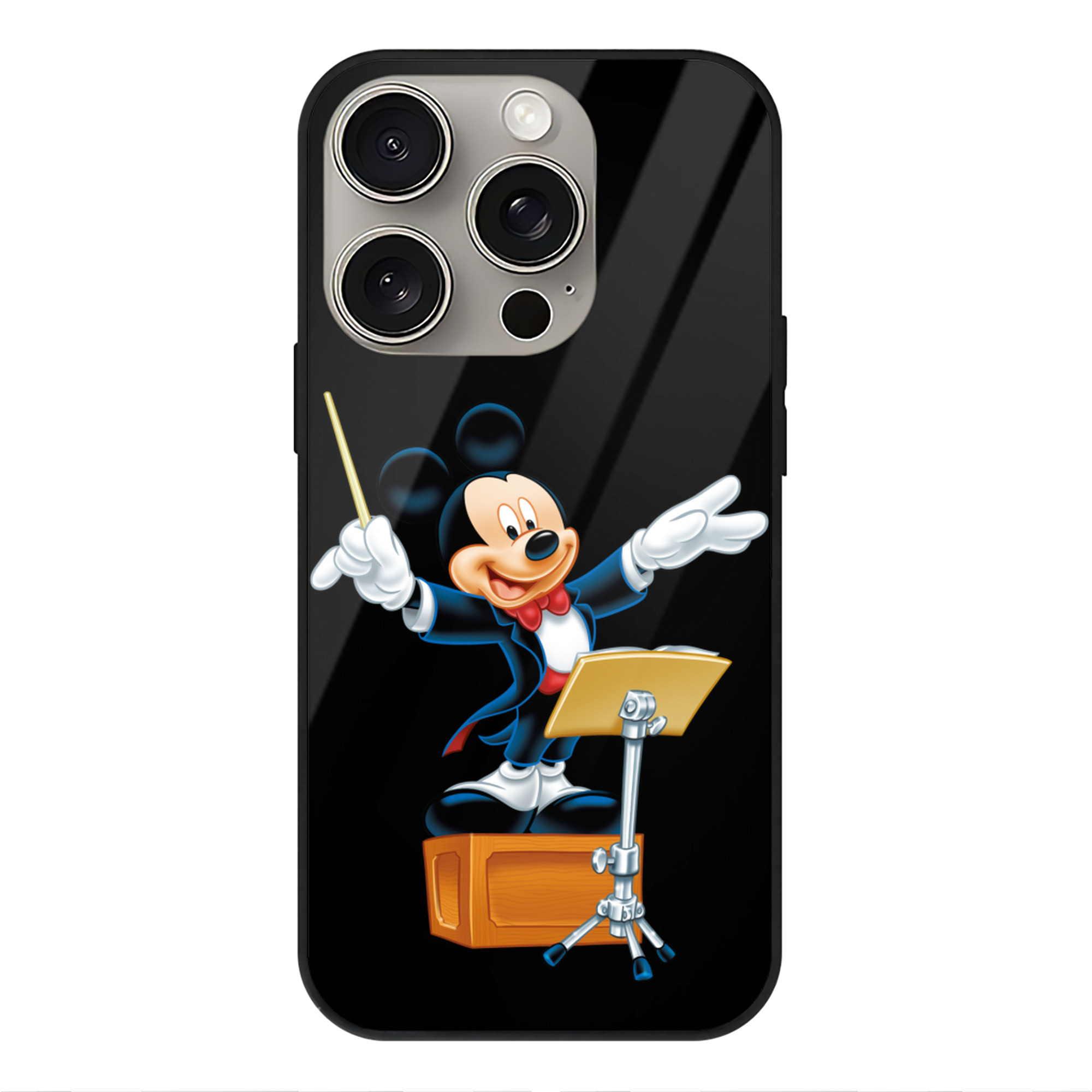 （画像用） ミッキーマウス Mickey Mouse 【iPhone15Pro対応】スマホケース 耐衝撃＆黄変防止 背面ガラス