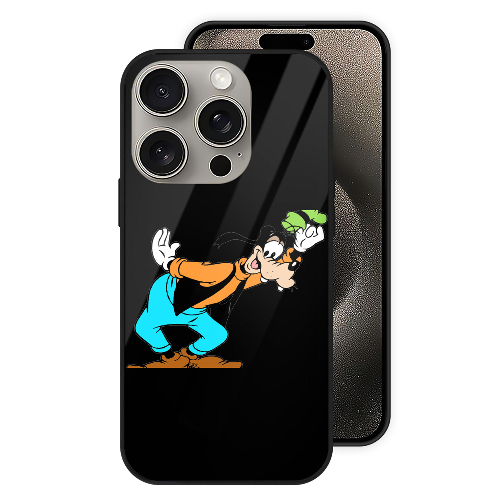 （画像用） ミッキーマウス Mickey Mouse 【iPhone15Pro対応】スマホケース 耐衝撃＆黄変防止 背面ガラス