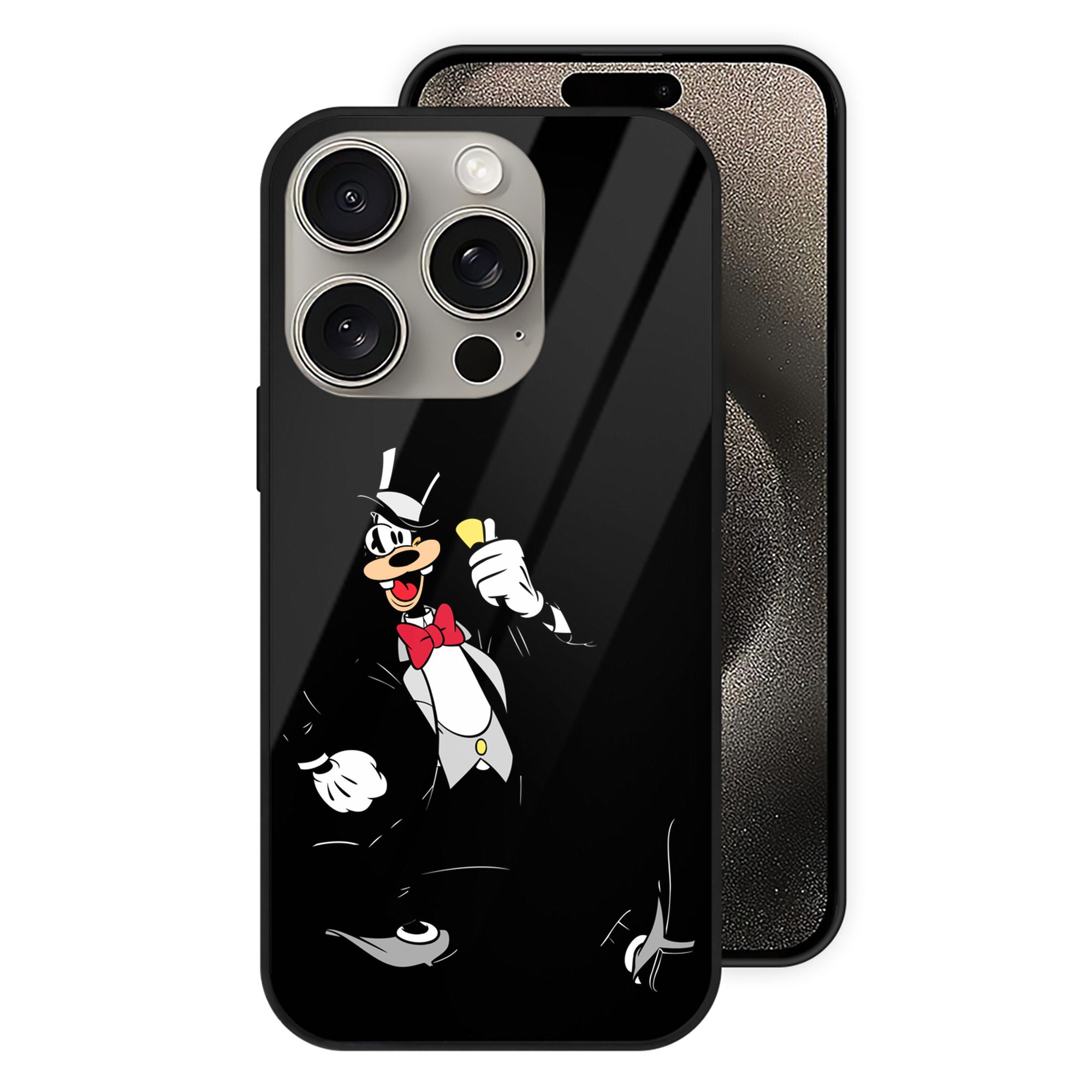 （画像用） ミッキーマウス Mickey Mouse 【iPhone15Pro対応】スマホケース 耐衝撃＆黄変防止 背面ガラス