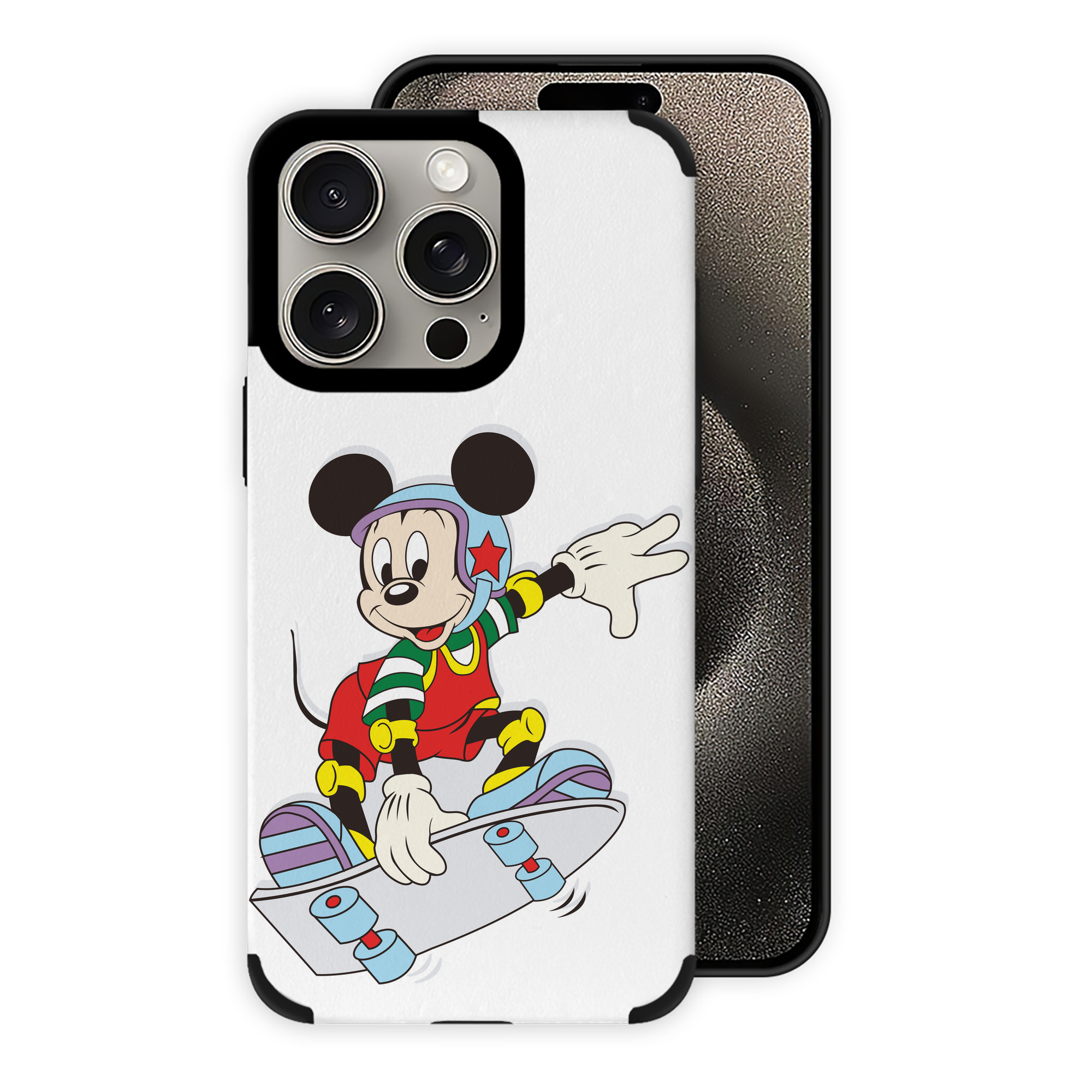 （画像用） ミッキーマウス Mickey Mouse 【iPhone15ProMax対応】 PUレザー スマホケース 耐衝撃＆黄変防止
