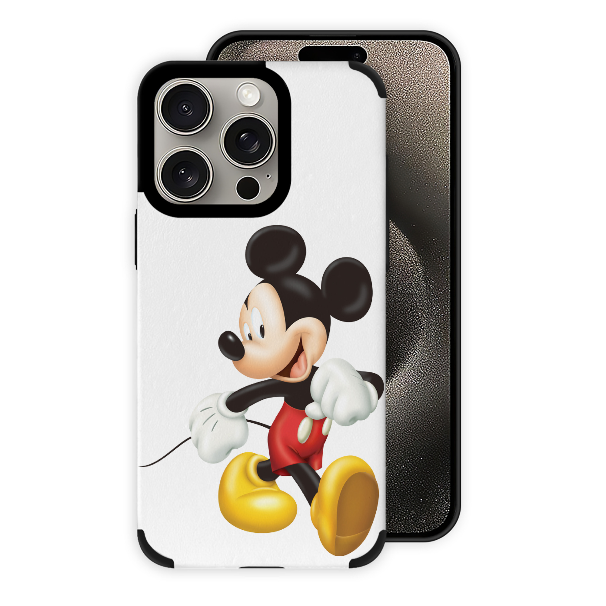 （画像用） ミッキーマウス Mickey Mouse 【iPhone15ProMax対応】 PUレザー スマホケース 耐衝撃＆黄変防止