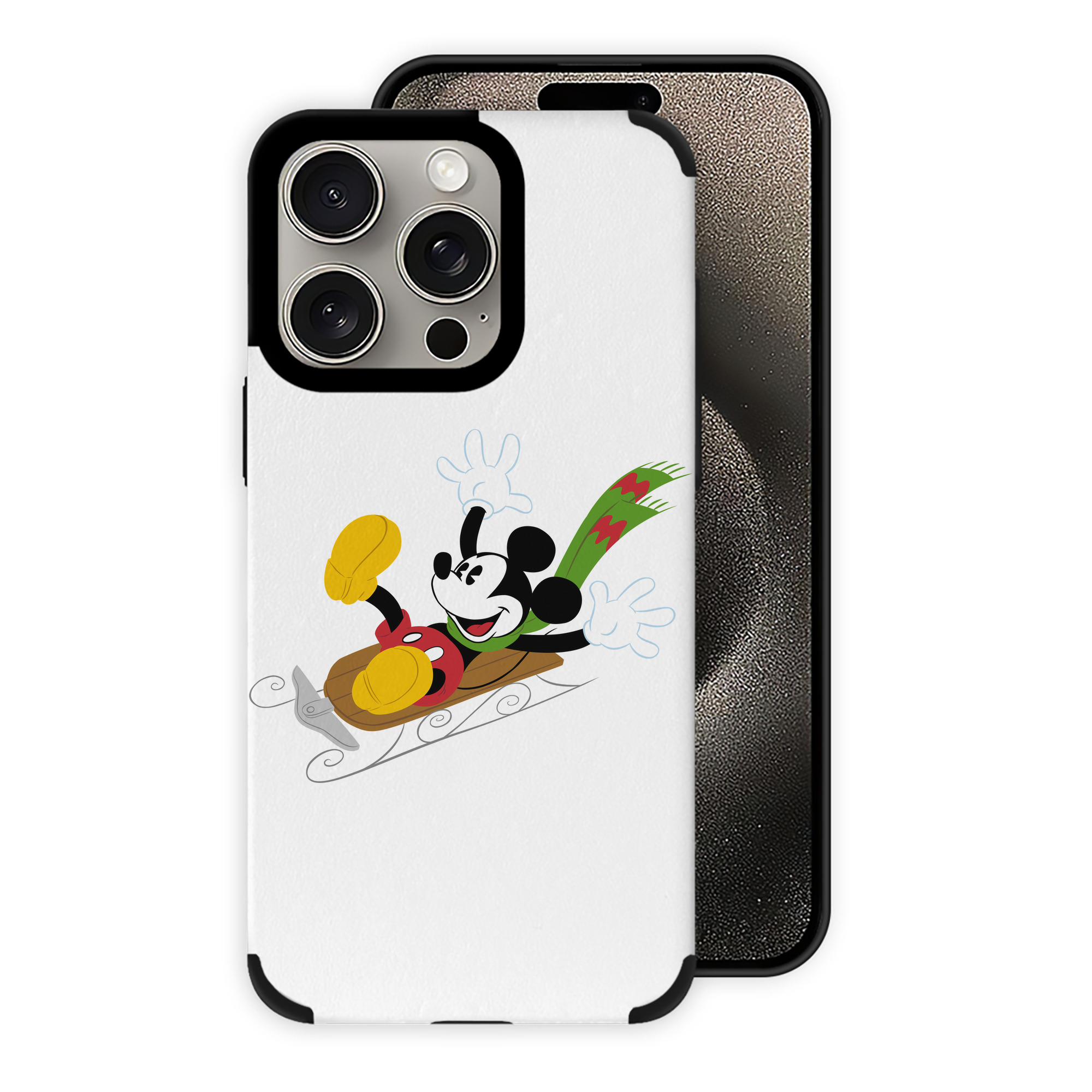 （画像用） ミッキーマウス Mickey Mouse 【iPhone15ProMax対応】 PUレザー スマホケース 耐衝撃＆黄変防止