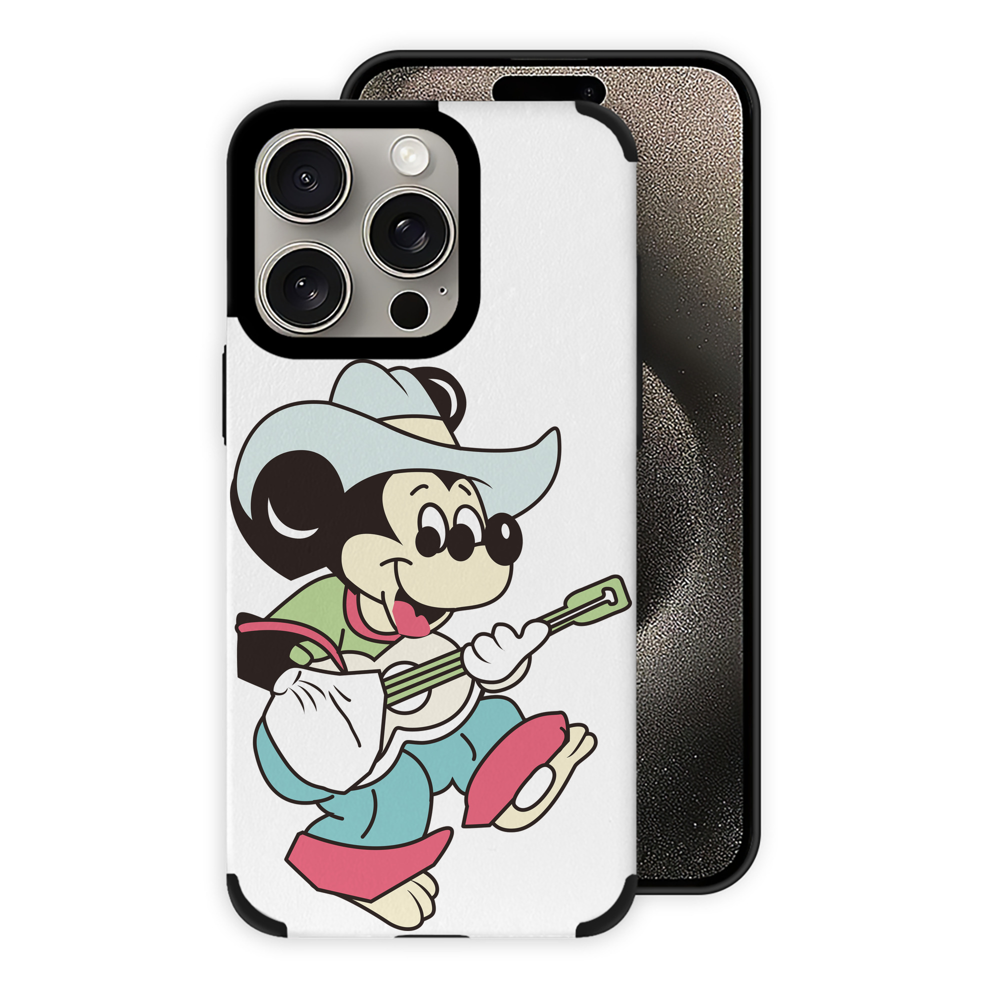 （画像用） ミッキーマウス Mickey Mouse 【iPhone15ProMax対応】 PUレザー スマホケース 耐衝撃＆黄変防止
