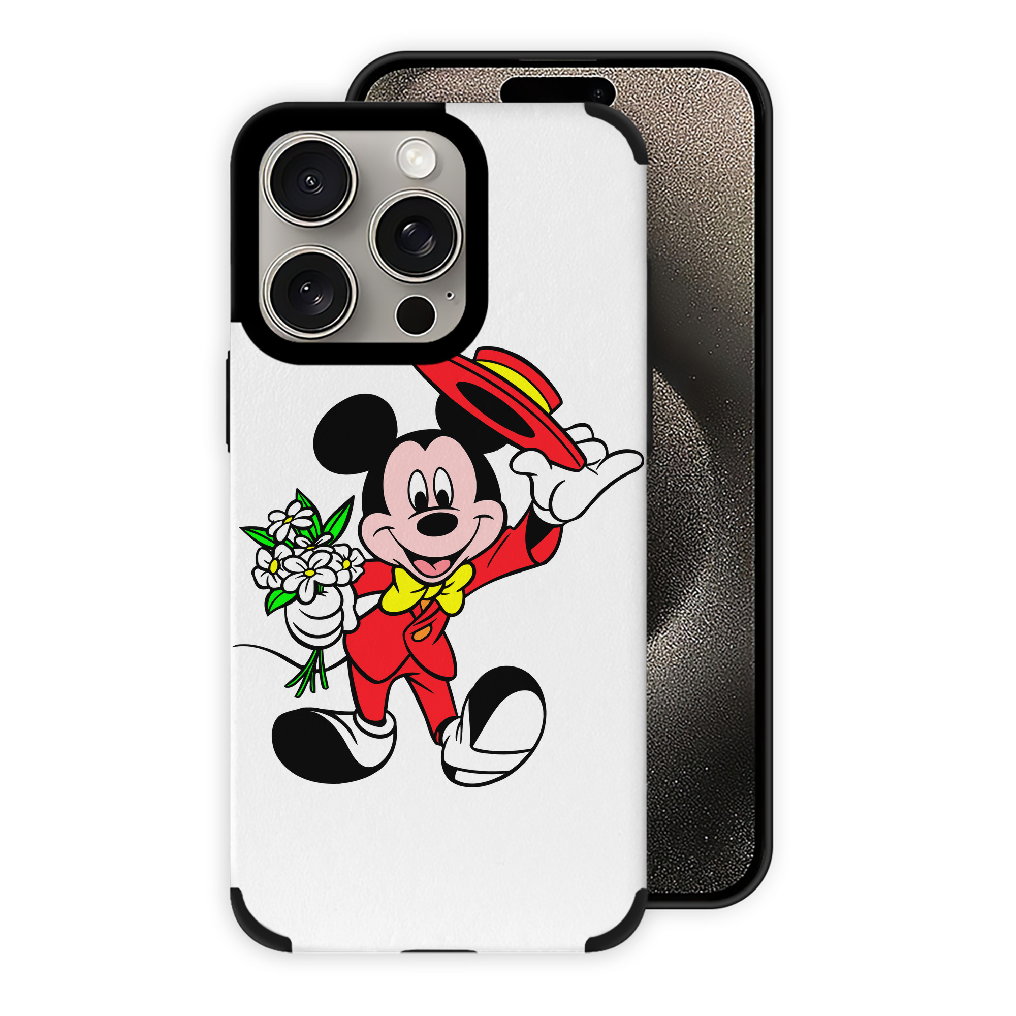（画像用） ミッキーマウス Mickey Mouse 【iPhone15ProMax対応】 PUレザー スマホケース 耐衝撃＆黄変防止