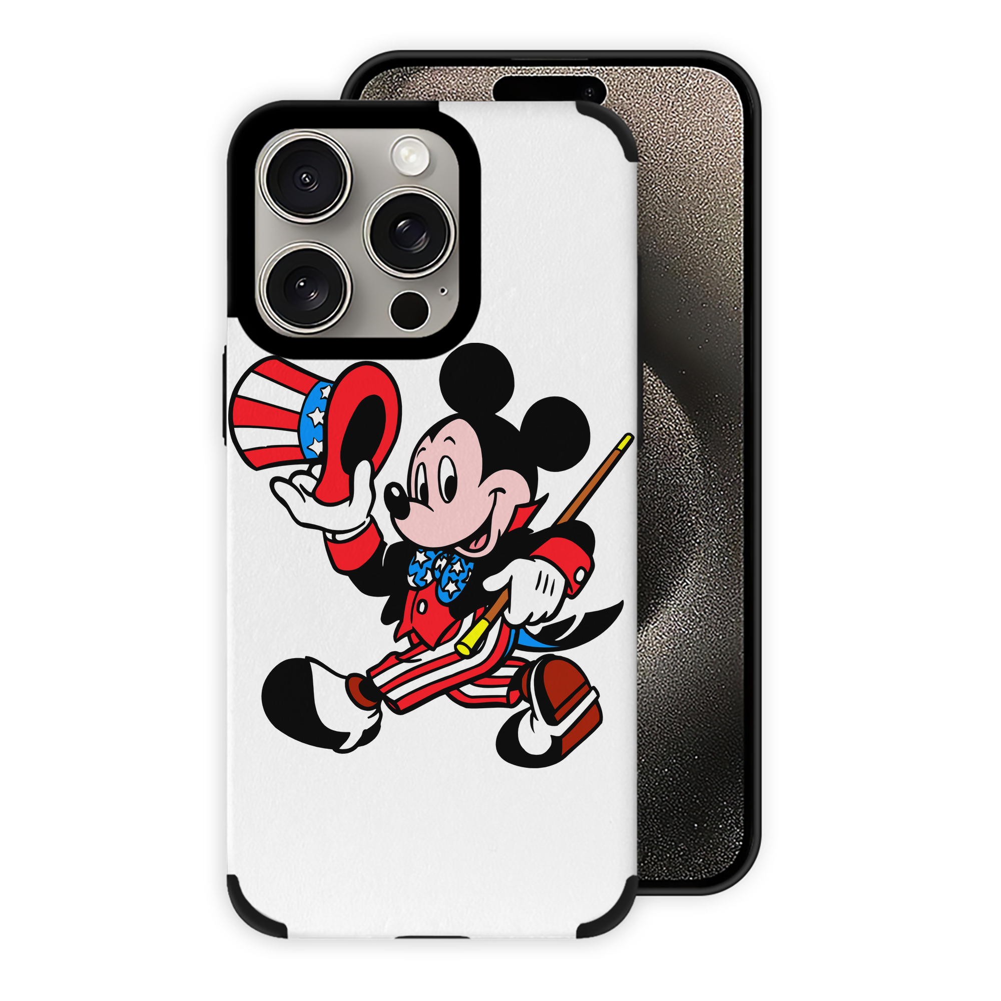 （画像用） ミッキーマウス Mickey Mouse 【iPhone15ProMax対応】 PUレザー スマホケース 耐衝撃＆黄変防止