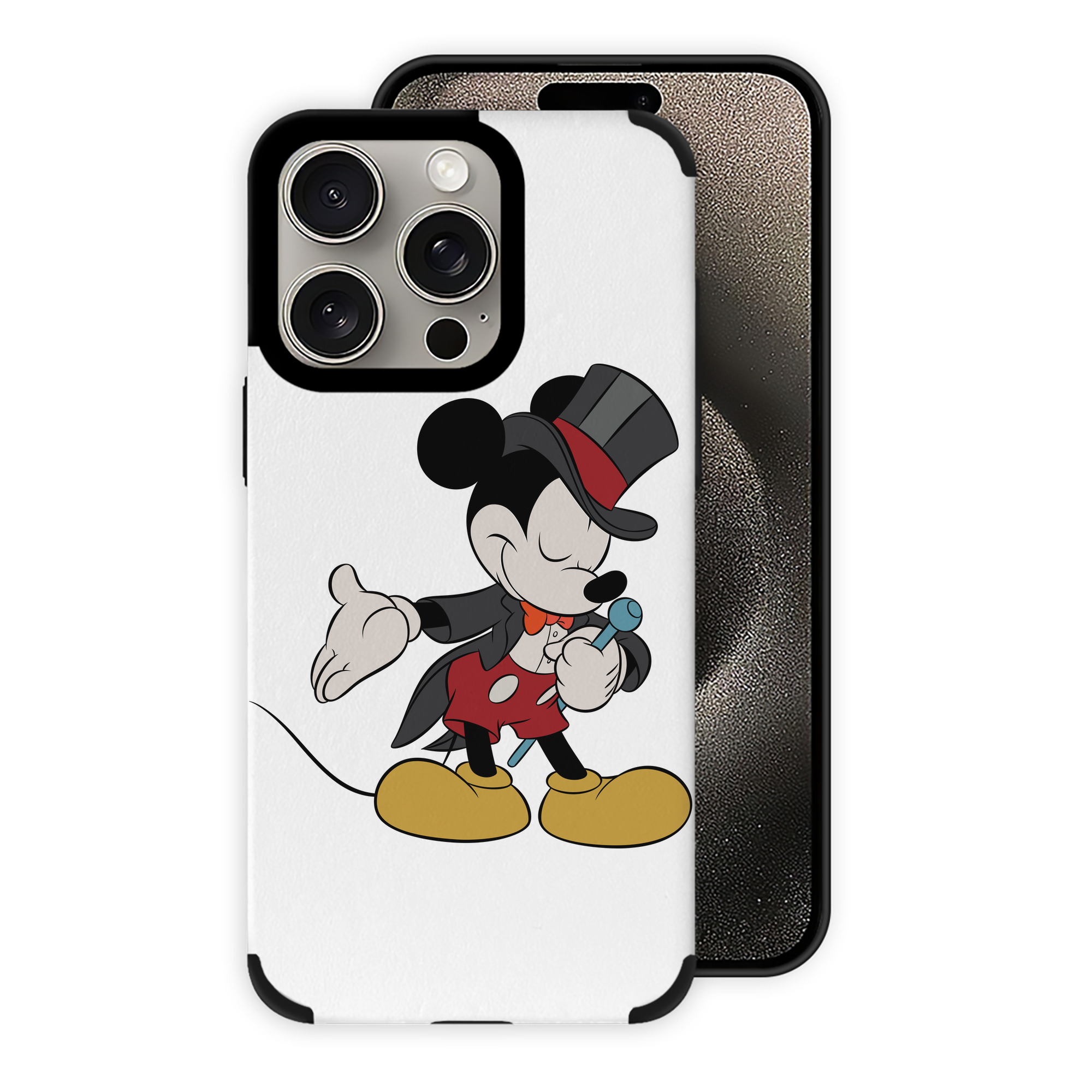 （画像用） ミッキーマウス Mickey Mouse 【iPhone15ProMax対応】 PUレザー スマホケース 耐衝撃＆黄変防止