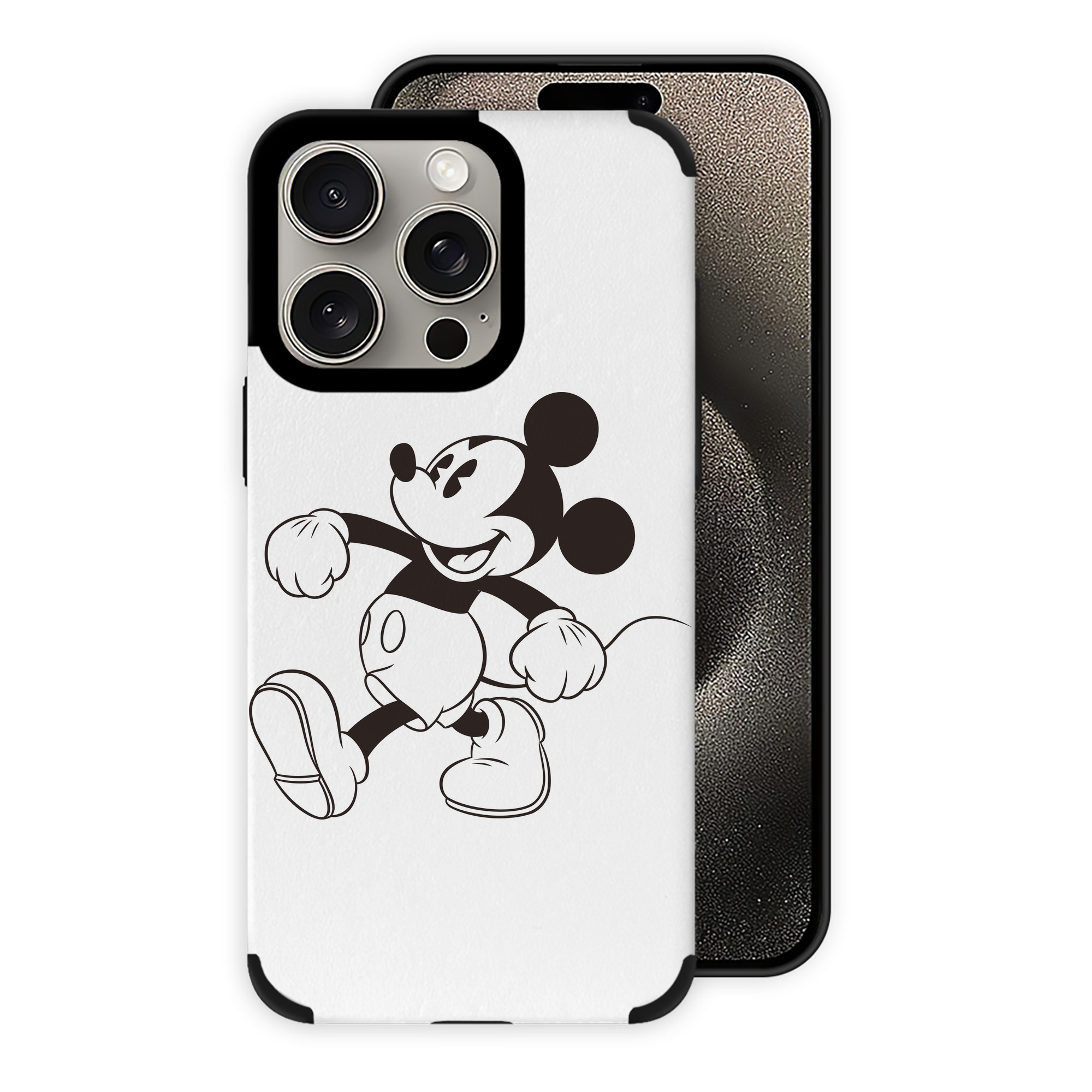 （画像用） ミッキーマウス Mickey Mouse 【iPhone15ProMax対応】 PUレザー スマホケース 耐衝撃＆黄変防止