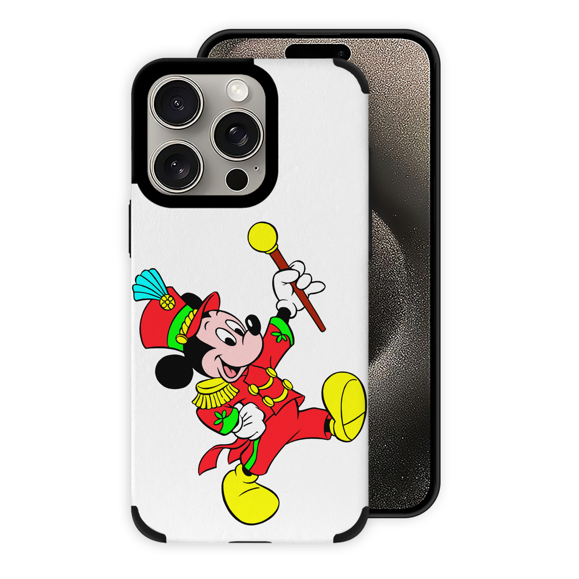 （画像用） ミッキーマウス Mickey Mouse 【iPhone15ProMax対応】 PUレザー スマホケース 耐衝撃＆黄変防止