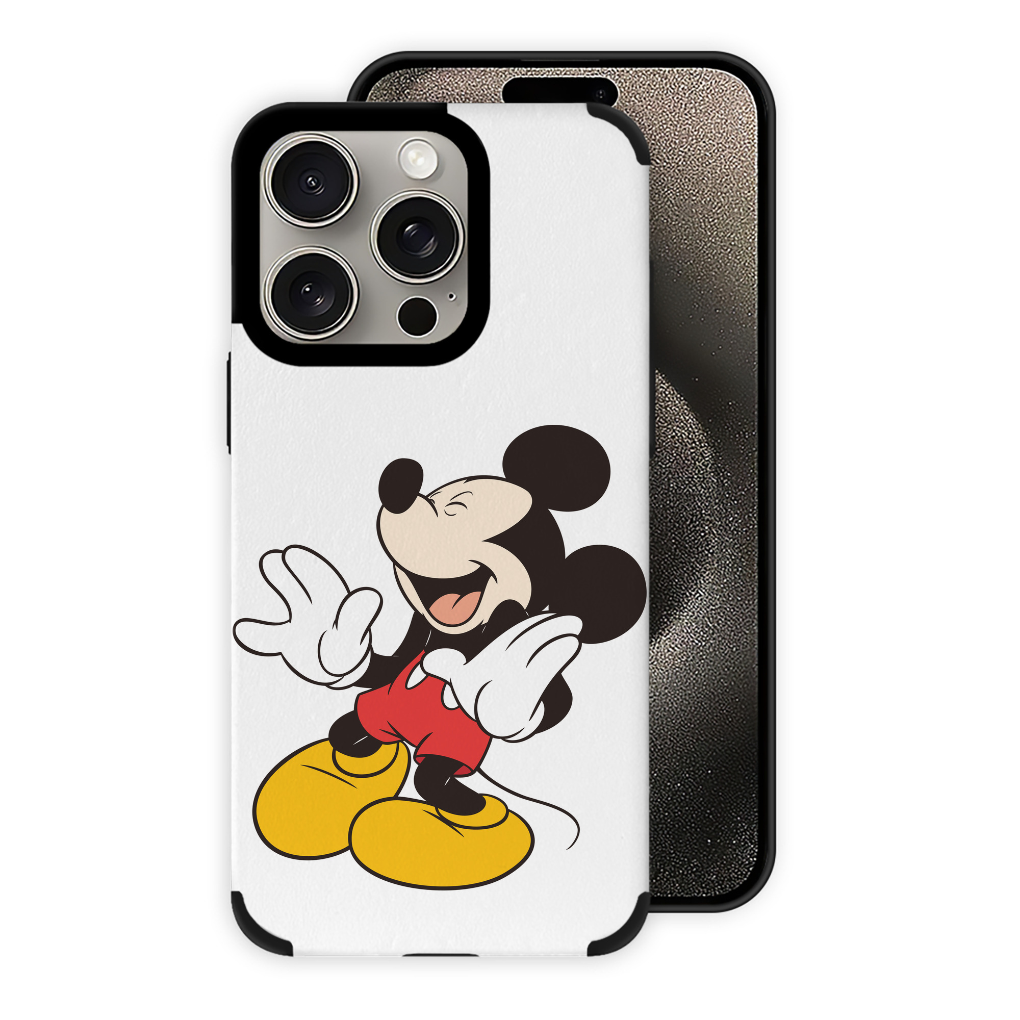 （画像用） ミッキーマウス Mickey Mouse 【iPhone15ProMax対応】 PUレザー スマホケース 耐衝撃＆黄変防止
