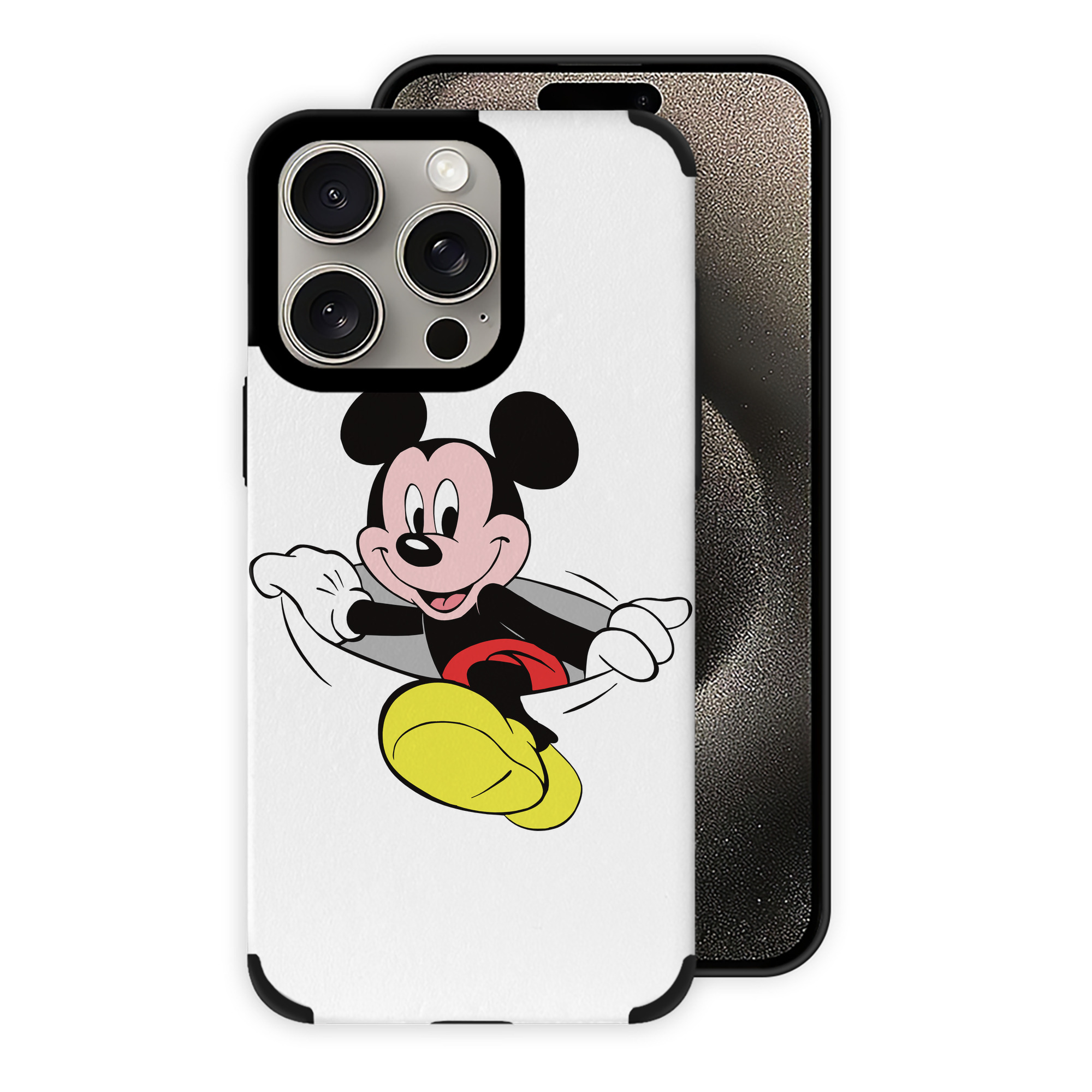 （画像用） ミッキーマウス Mickey Mouse 【iPhone15ProMax対応】 PUレザー スマホケース 耐衝撃＆黄変防止