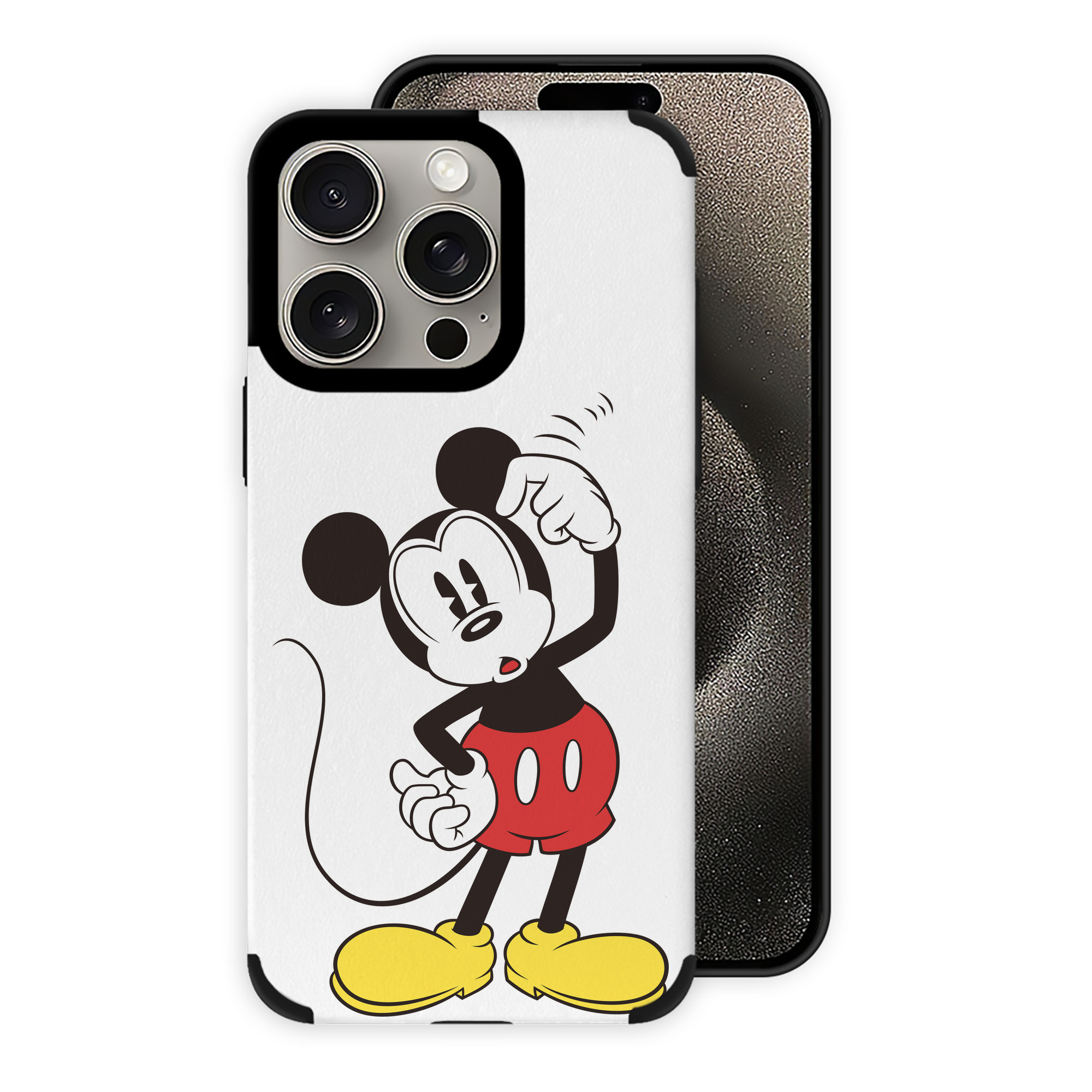 （画像用） ミッキーマウス Mickey Mouse 【iPhone15ProMax対応】 PUレザー スマホケース 耐衝撃＆黄変防止