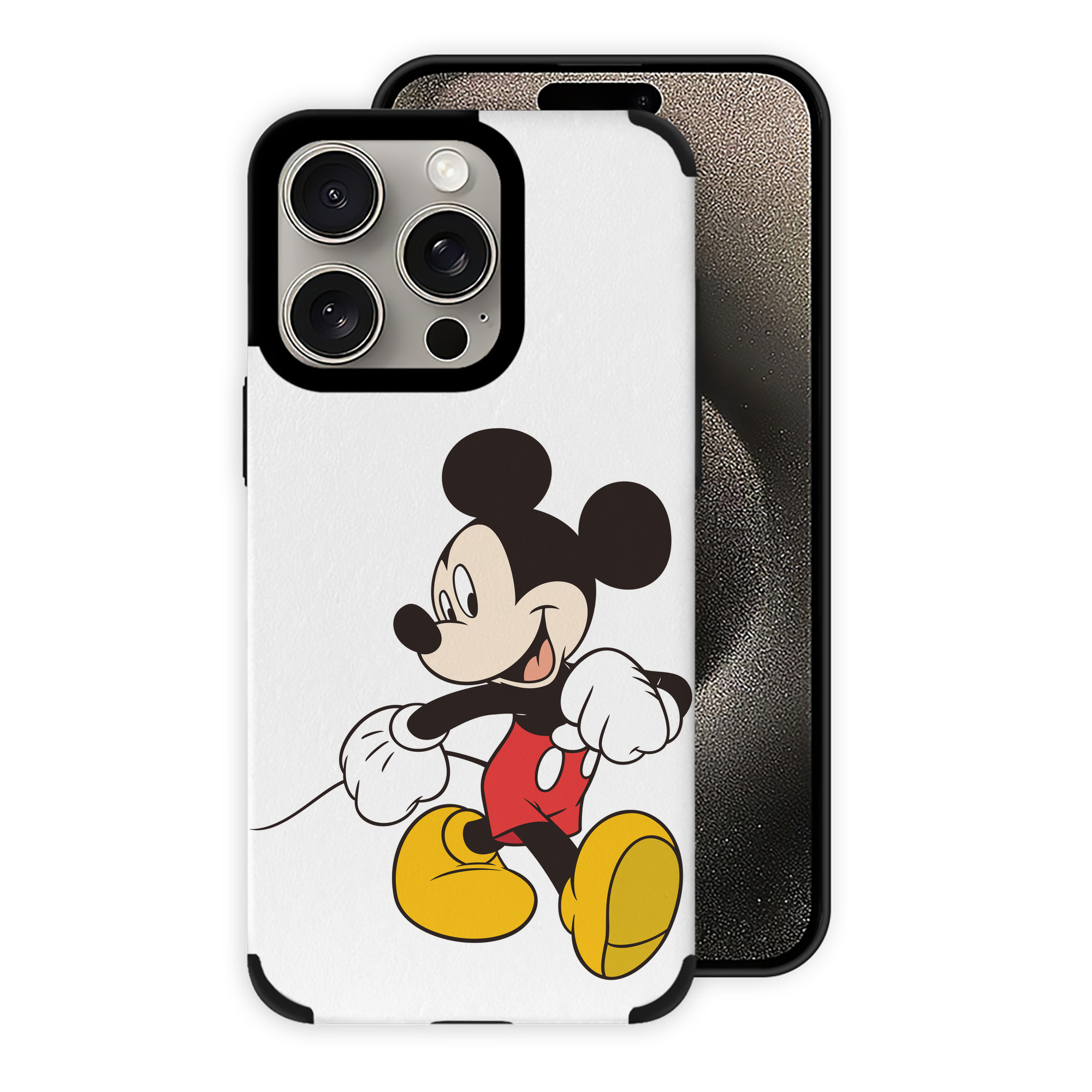 （画像用） ミッキーマウス Mickey Mouse 【iPhone15ProMax対応】 PUレザー スマホケース 耐衝撃＆黄変防止