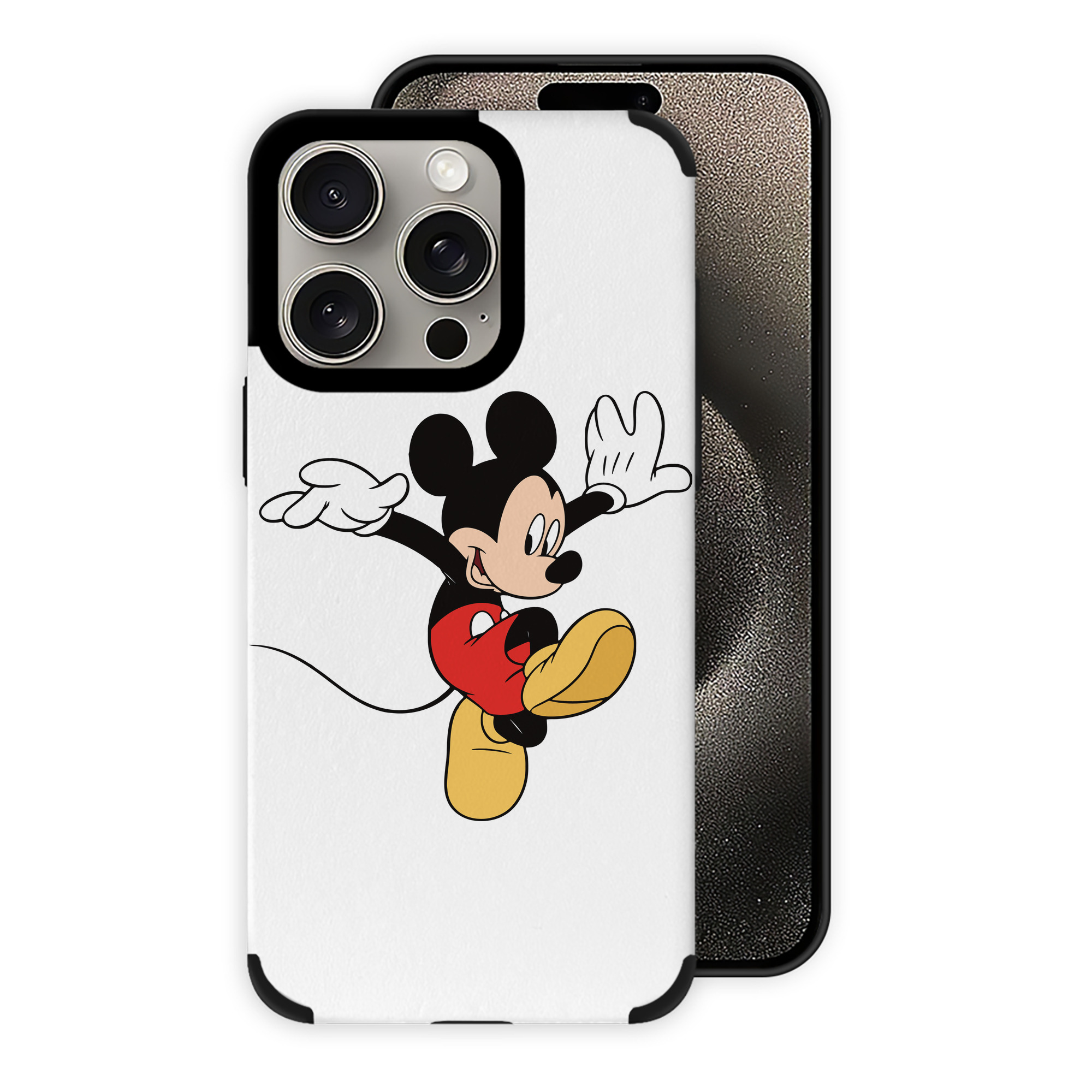 （画像用） ミッキーマウス Mickey Mouse 【iPhone15ProMax対応】 PUレザー スマホケース 耐衝撃＆黄変防止
