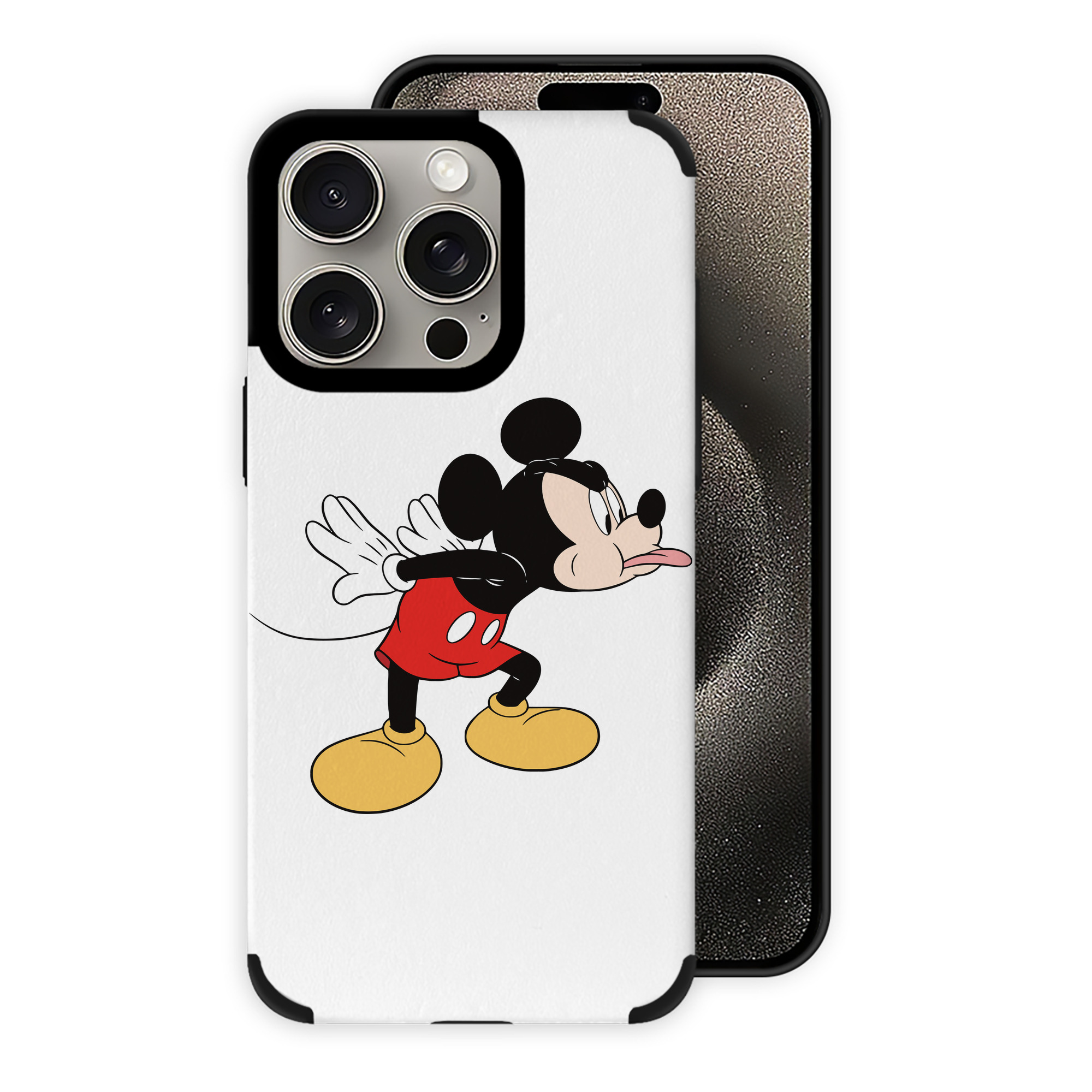 （画像用） ミッキーマウス Mickey Mouse 【iPhone15ProMax対応】 PUレザー スマホケース 耐衝撃＆黄変防止