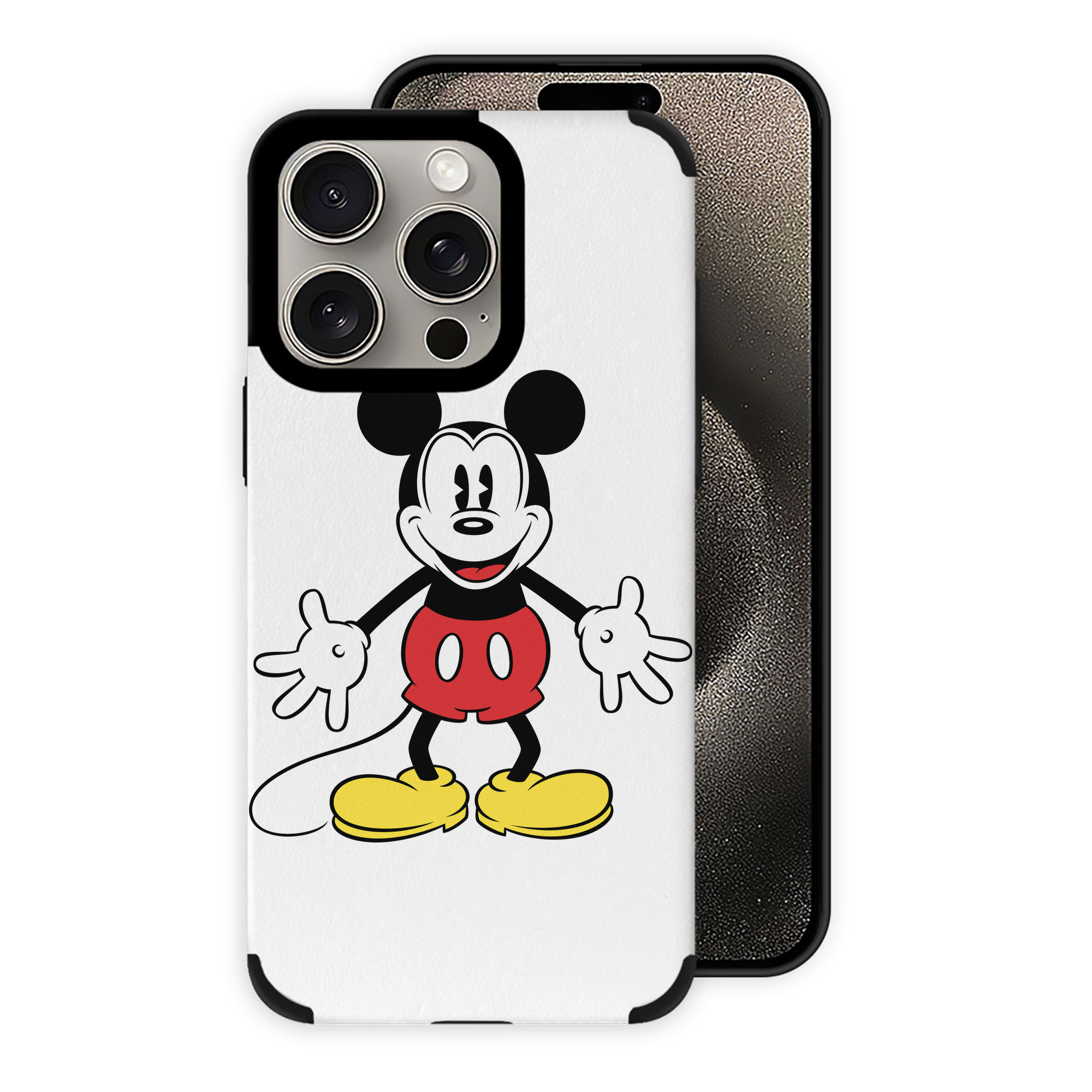 （画像用） ミッキーマウス Mickey Mouse 【iPhone15ProMax対応】 PUレザー スマホケース 耐衝撃＆黄変防止
