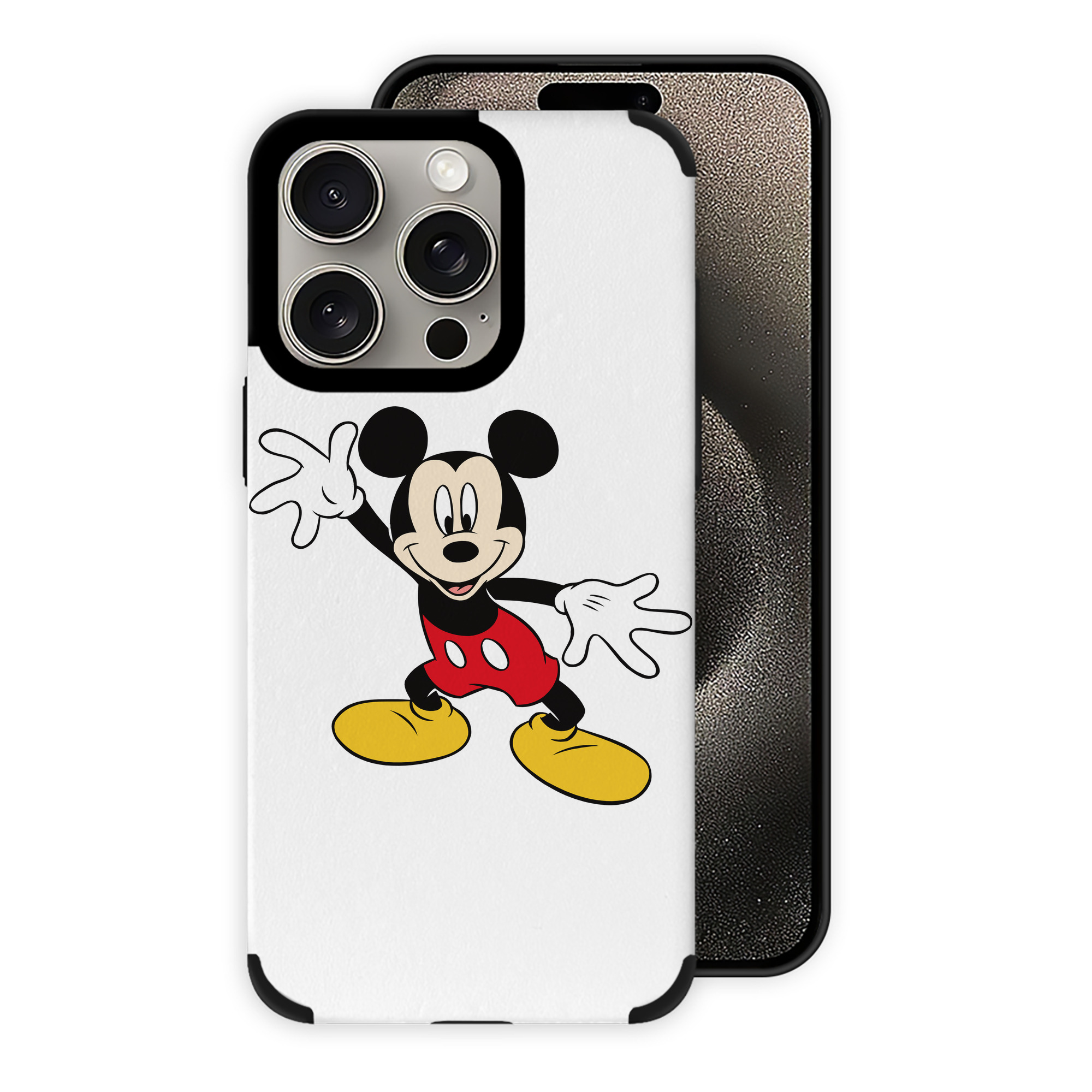 （画像用） ミッキーマウス Mickey Mouse 【iPhone15ProMax対応】 PUレザー スマホケース 耐衝撃＆黄変防止