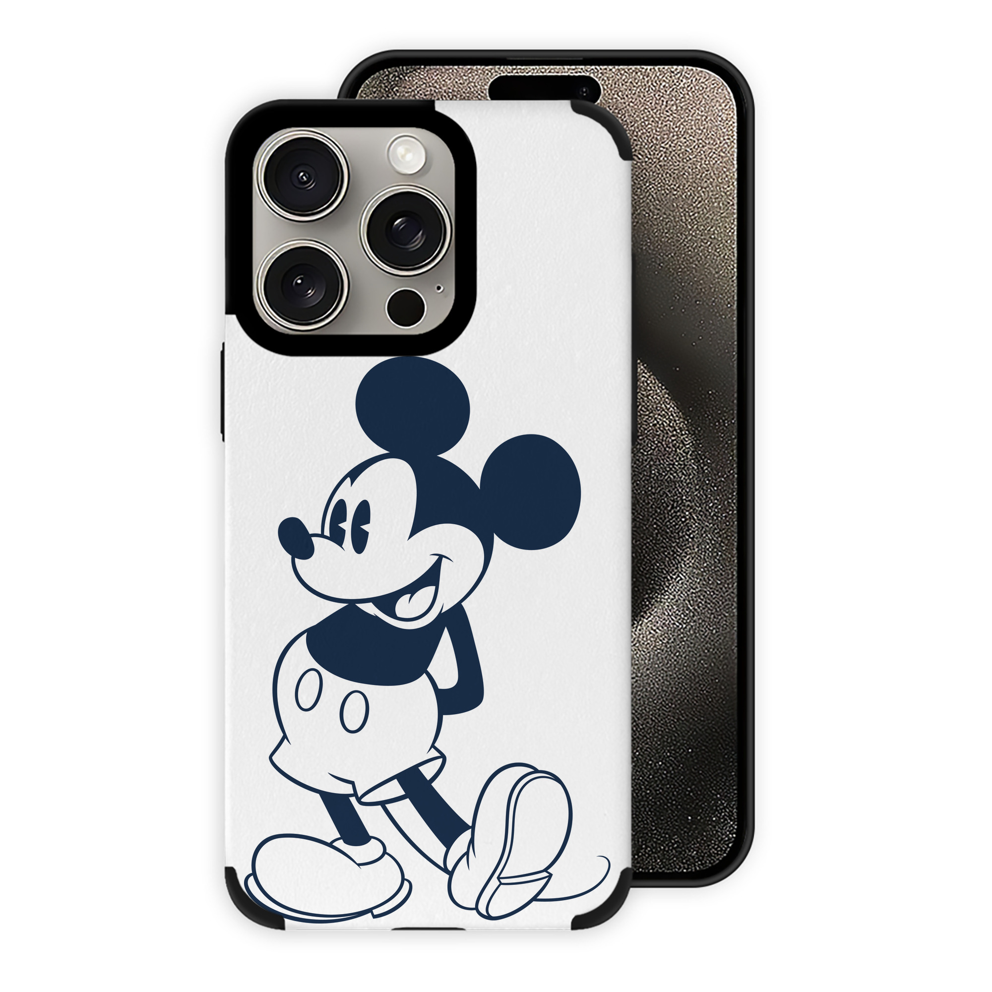 （画像用） ミッキーマウス Mickey Mouse 【iPhone15ProMax対応】 PUレザー スマホケース 耐衝撃＆黄変防止
