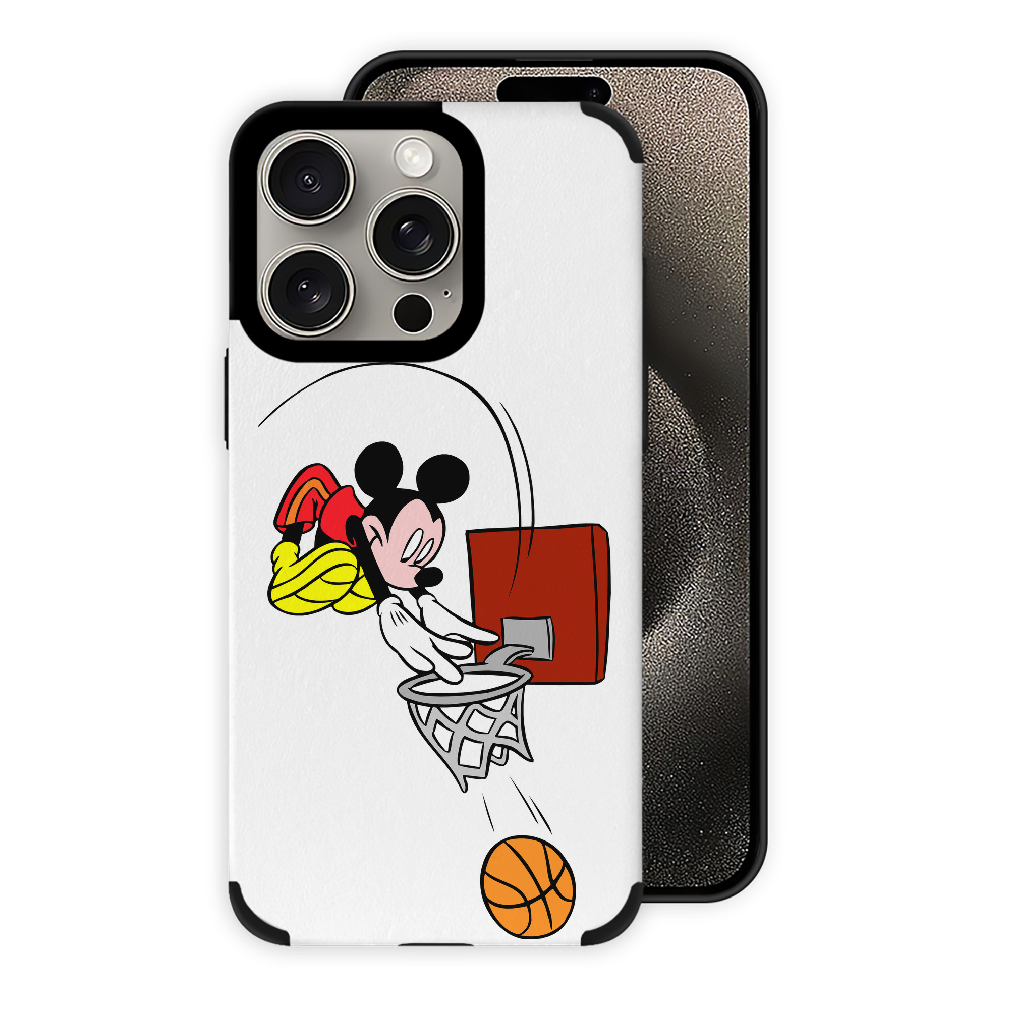 （画像用） ミッキーマウス Mickey Mouse 【iPhone15ProMax対応】 PUレザー スマホケース 耐衝撃＆黄変防止