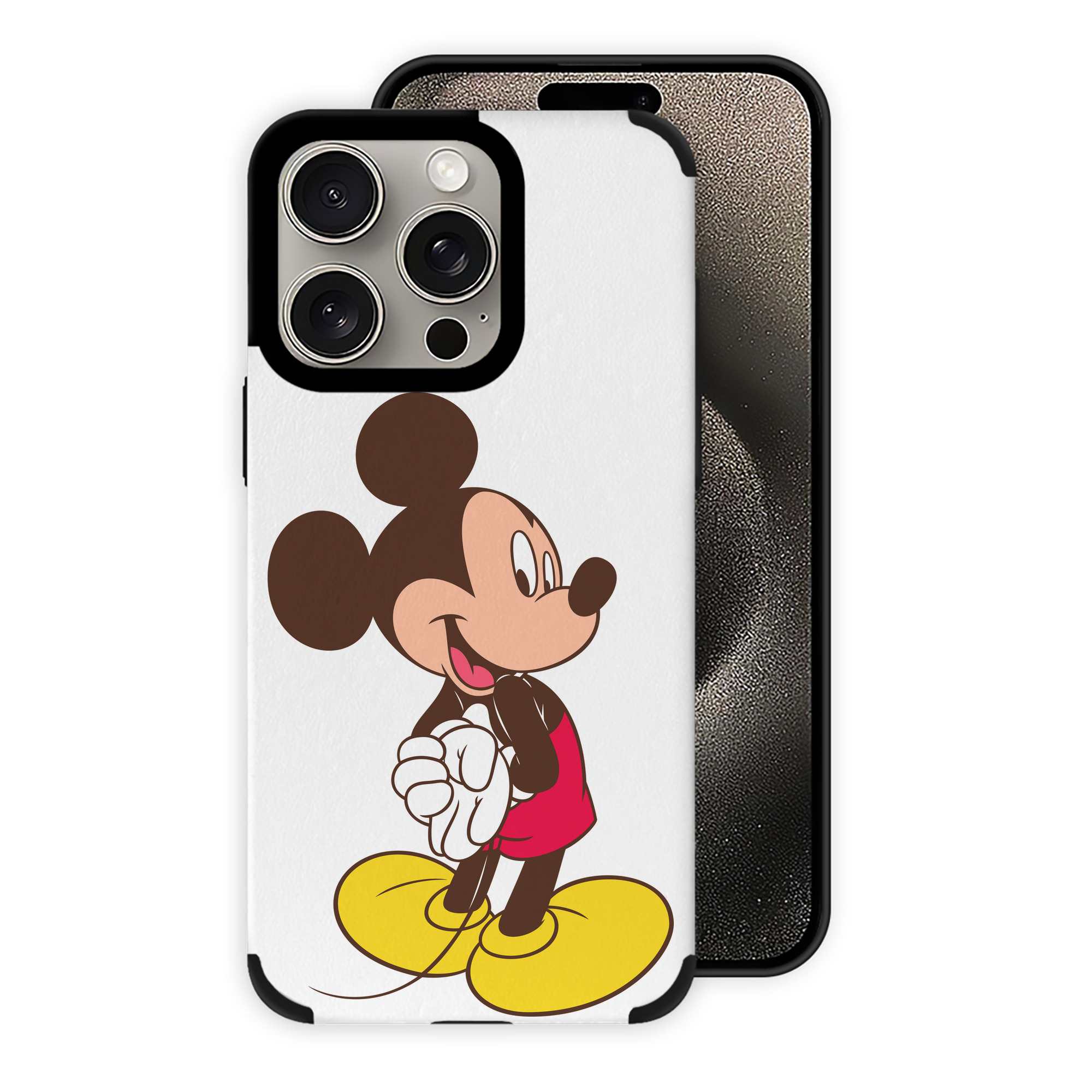 （画像用） ミッキーマウス Mickey Mouse 【iPhone15ProMax対応】 PUレザー スマホケース 耐衝撃＆黄変防止