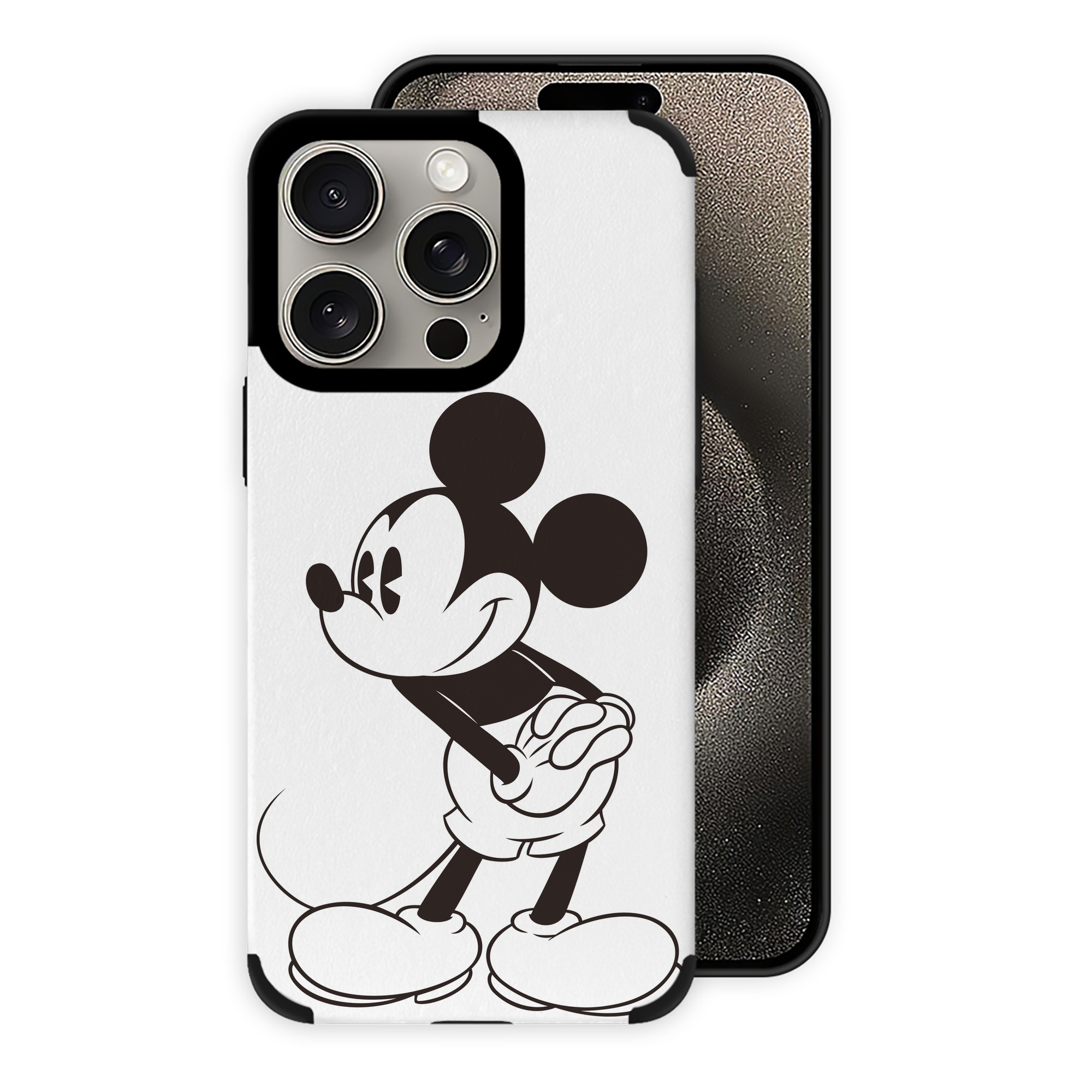 （画像用） ミッキーマウス Mickey Mouse 【iPhone15ProMax対応】 PUレザー スマホケース 耐衝撃＆黄変防止