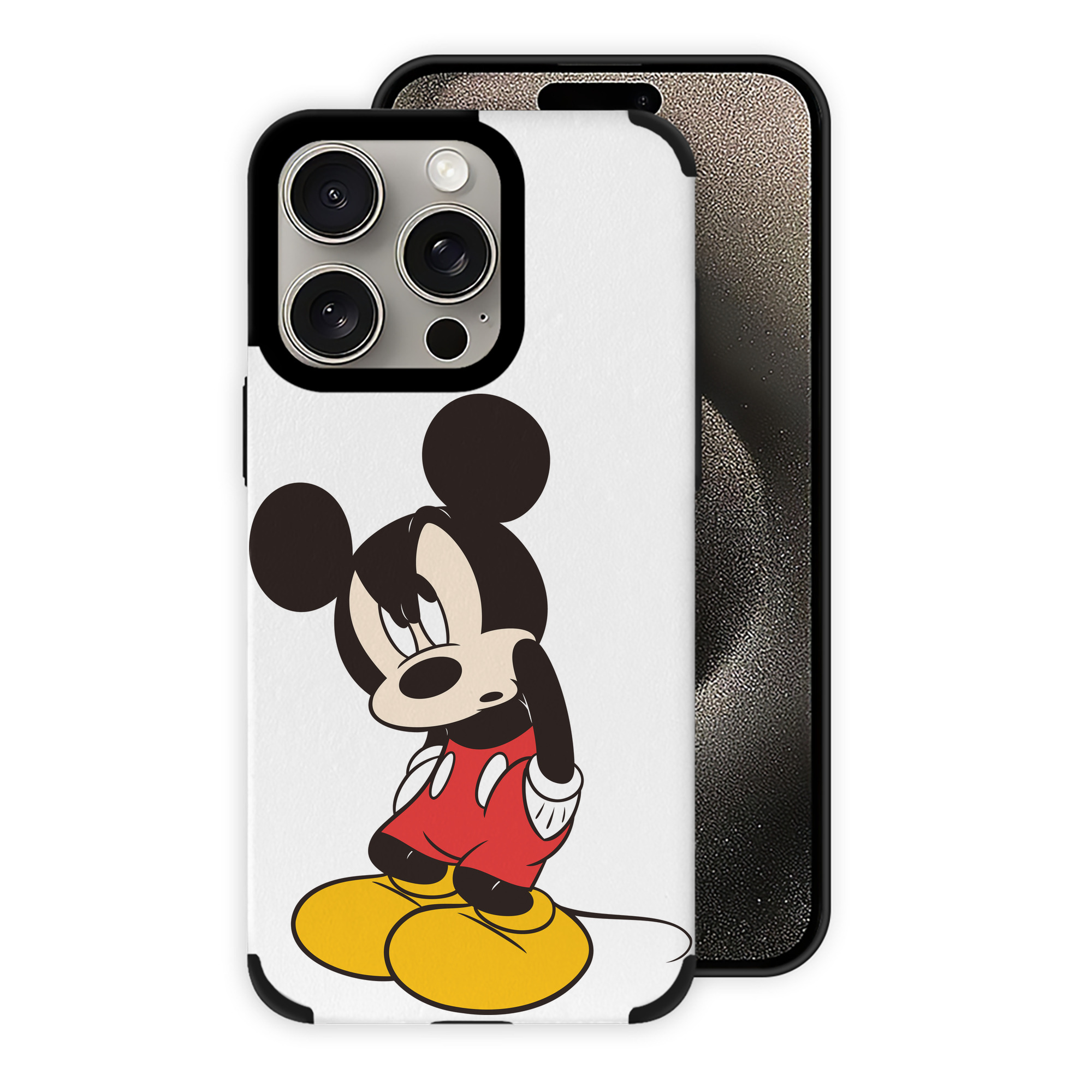 （画像用） ミッキーマウス Mickey Mouse 【iPhone15ProMax対応】 PUレザー スマホケース 耐衝撃＆黄変防止