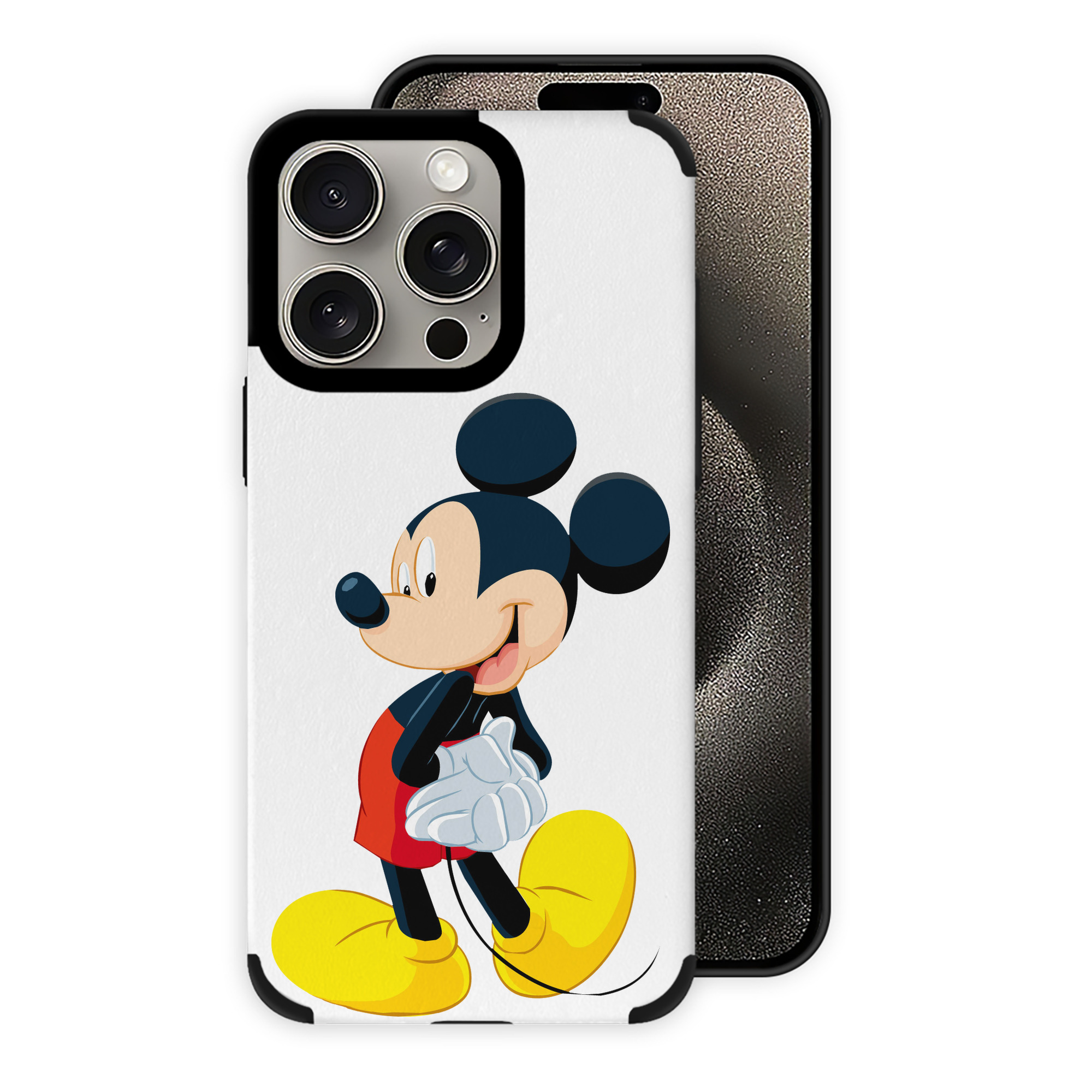 （画像用） ミッキーマウス Mickey Mouse 【iPhone15ProMax対応】 PUレザー スマホケース 耐衝撃＆黄変防止