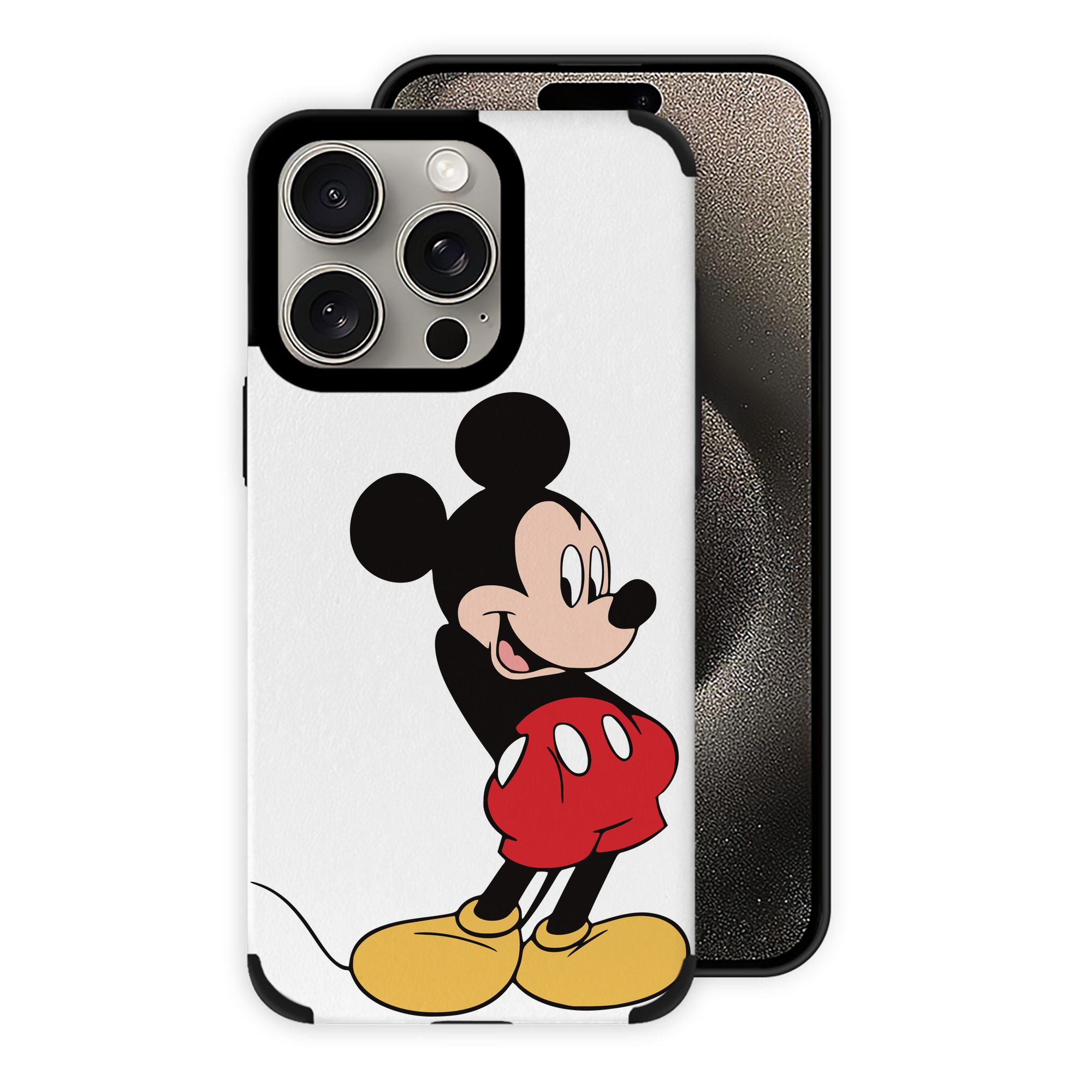 （画像用） ミッキーマウス Mickey Mouse 【iPhone15ProMax対応】 PUレザー スマホケース 耐衝撃＆黄変防止