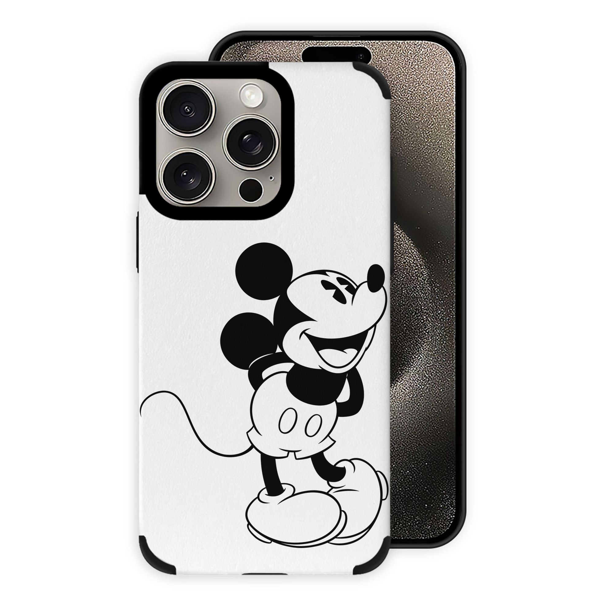 （画像用） ミッキーマウス Mickey Mouse 【iPhone15ProMax対応】 PUレザー スマホケース 耐衝撃＆黄変防止