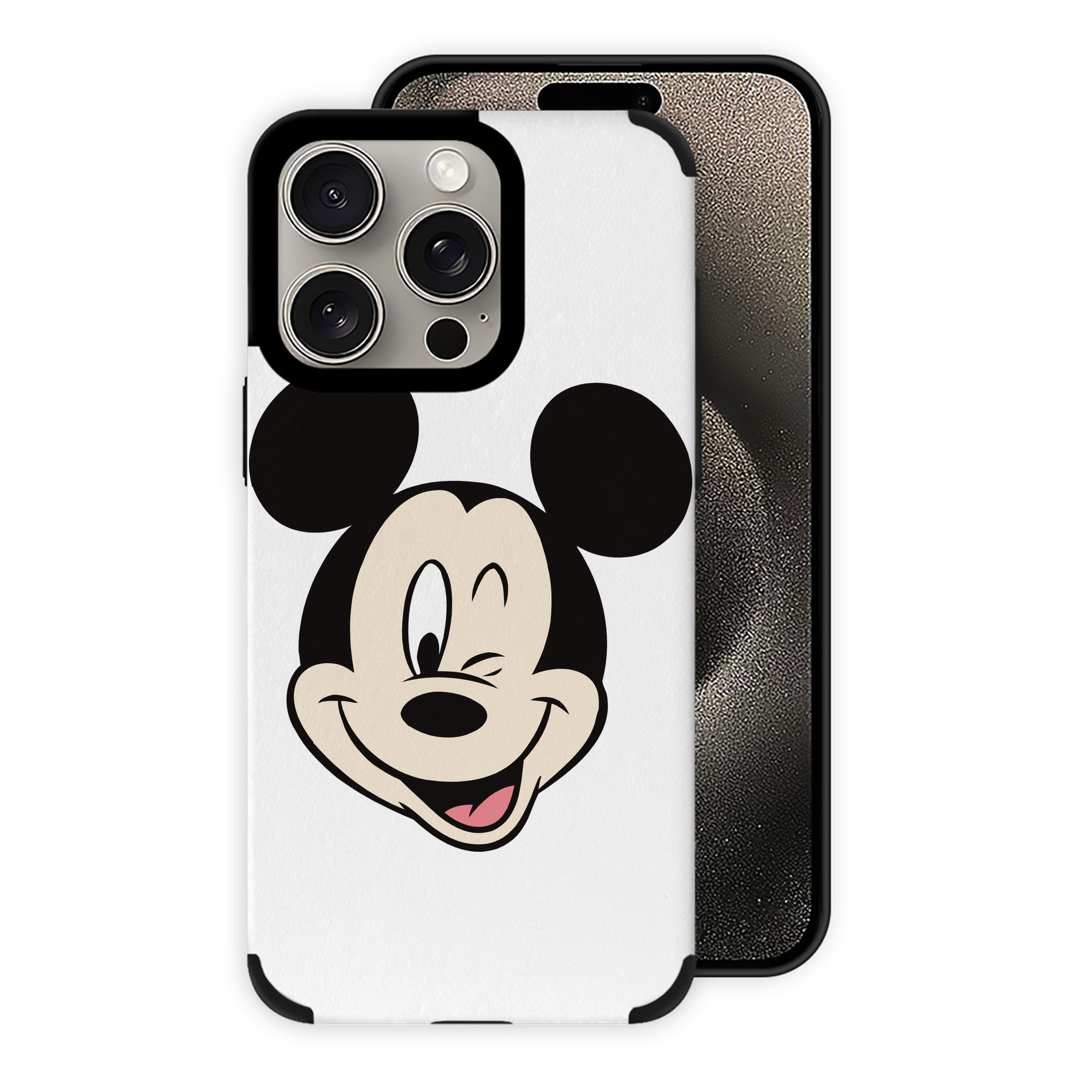 （画像用） ミッキーマウス Mickey Mouse 【iPhone15ProMax対応】 PUレザー スマホケース 耐衝撃＆黄変防止