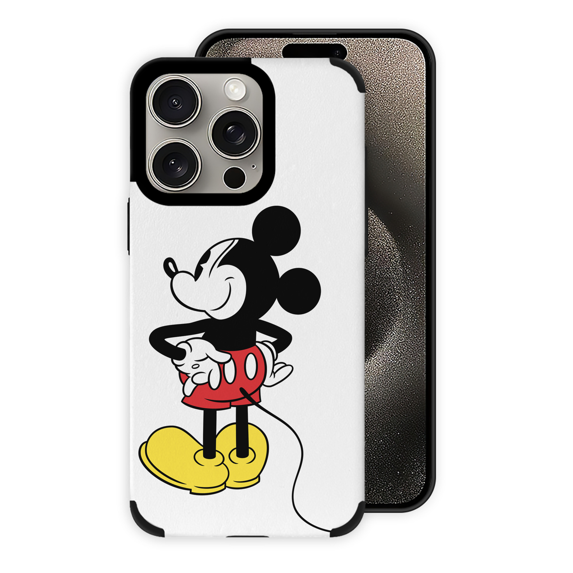（画像用） ミッキーマウス Mickey Mouse 【iPhone15ProMax対応】 PUレザー スマホケース 耐衝撃＆黄変防止
