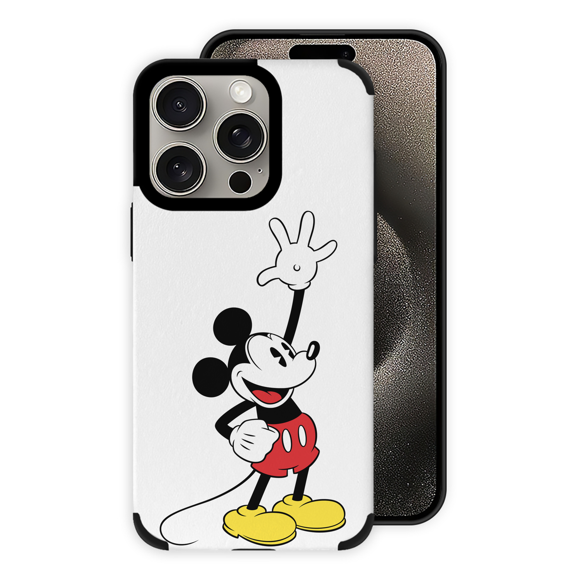 （画像用） ミッキーマウス Mickey Mouse 【iPhone15ProMax対応】 PUレザー スマホケース 耐衝撃＆黄変防止