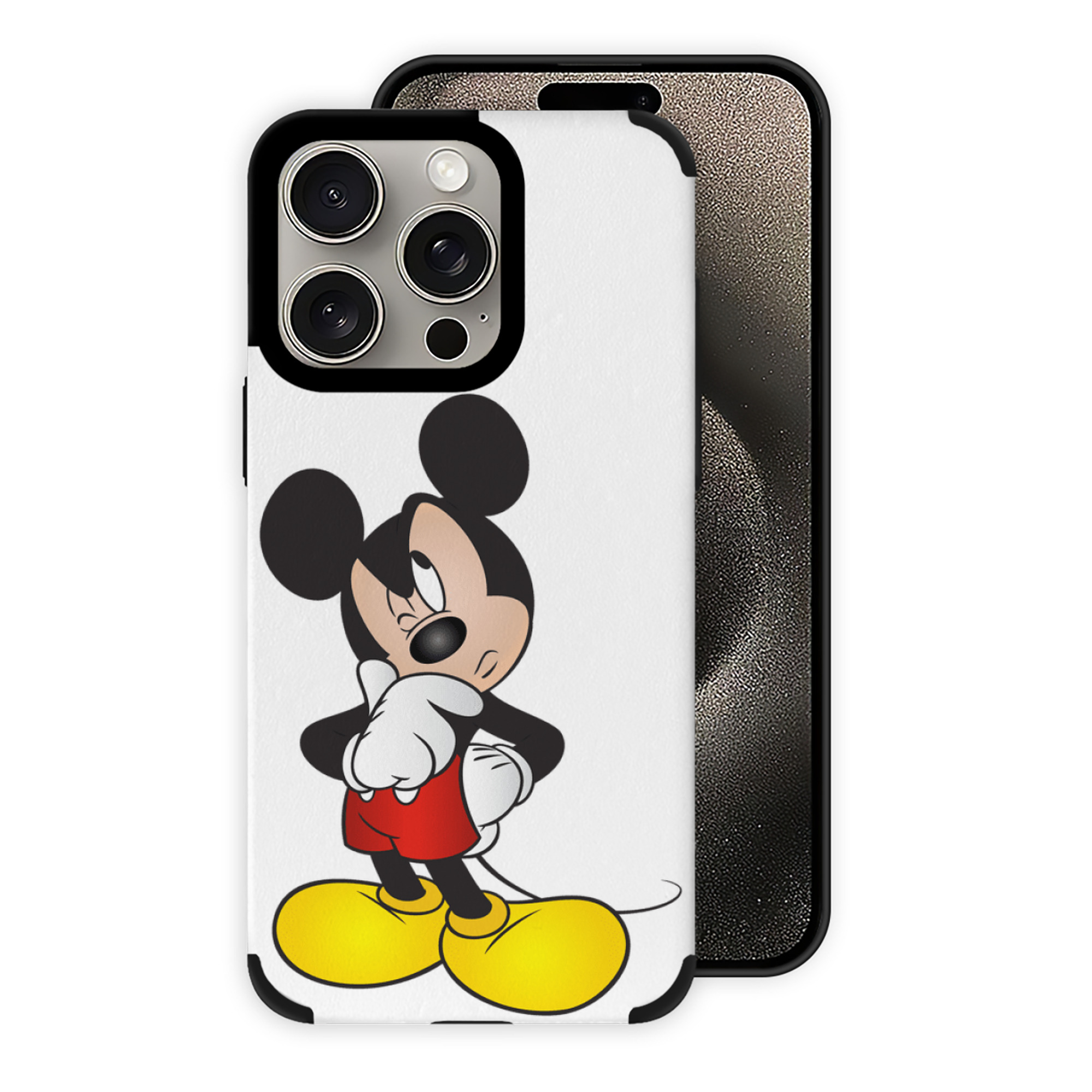 （画像用） ミッキーマウス Mickey Mouse 【iPhone15ProMax対応】 PUレザー スマホケース 耐衝撃＆黄変防止