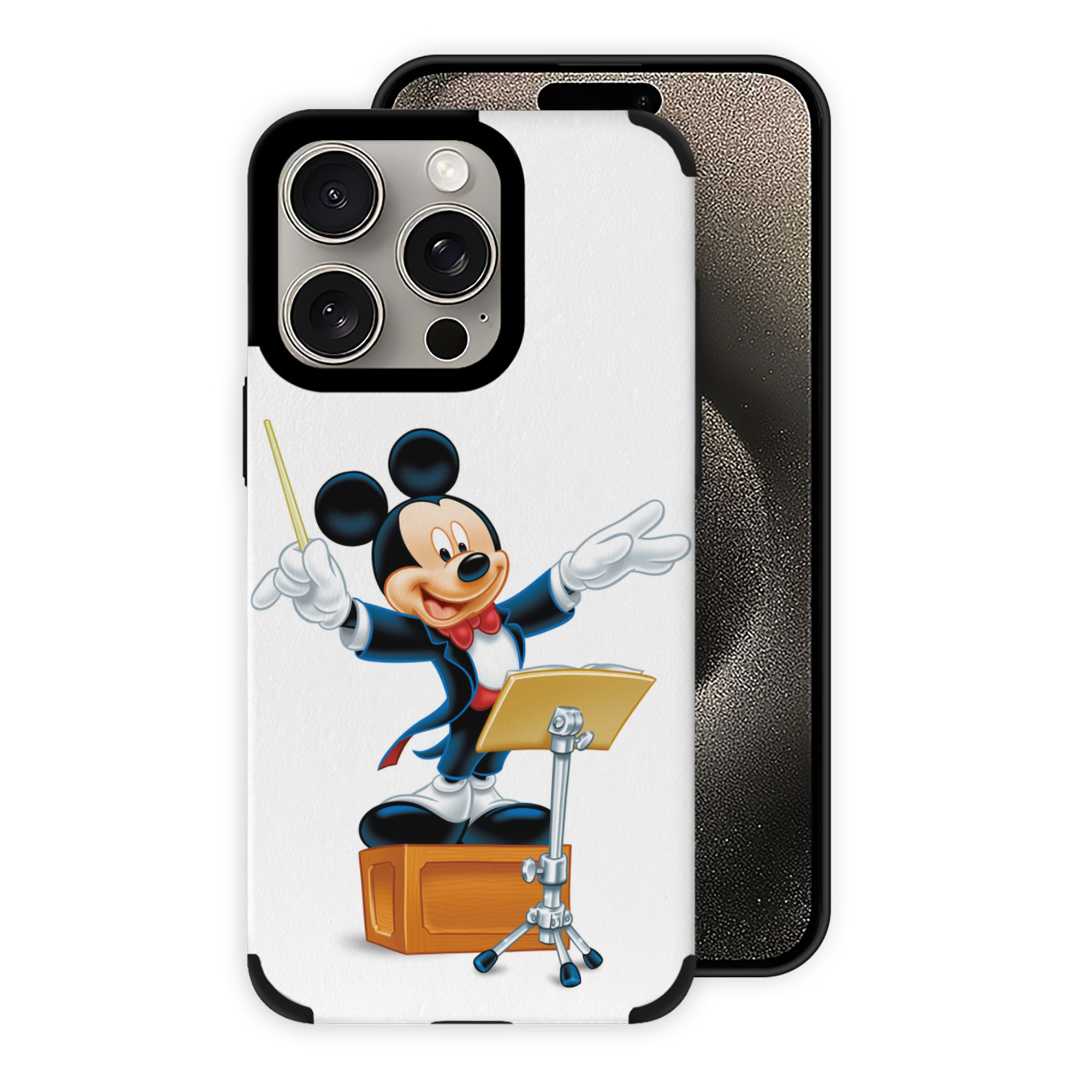 （画像用） ミッキーマウス Mickey Mouse 【iPhone15ProMax対応】 PUレザー スマホケース 耐衝撃＆黄変防止