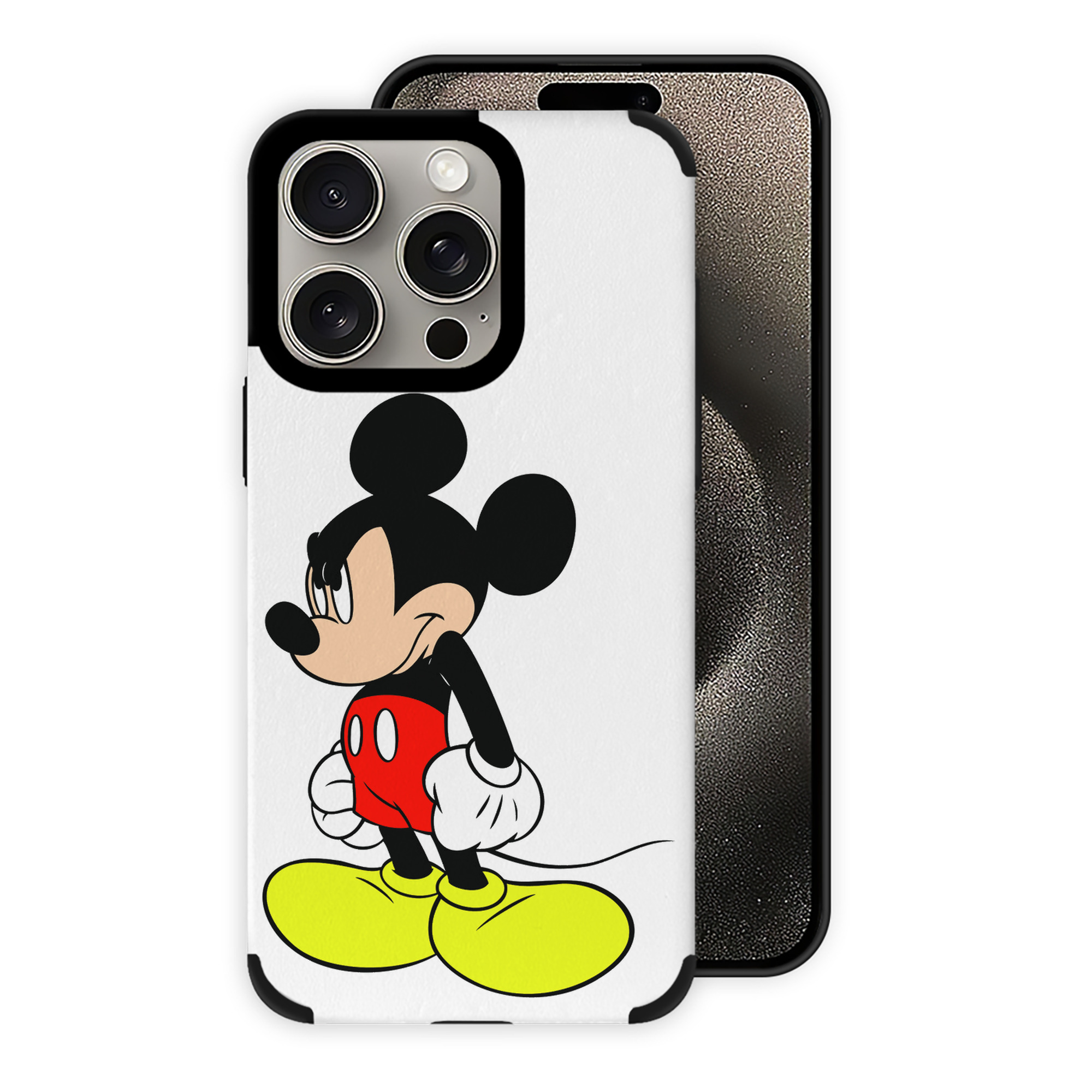 （画像用） ミッキーマウス Mickey Mouse 【iPhone15ProMax対応】 PUレザー スマホケース 耐衝撃＆黄変防止