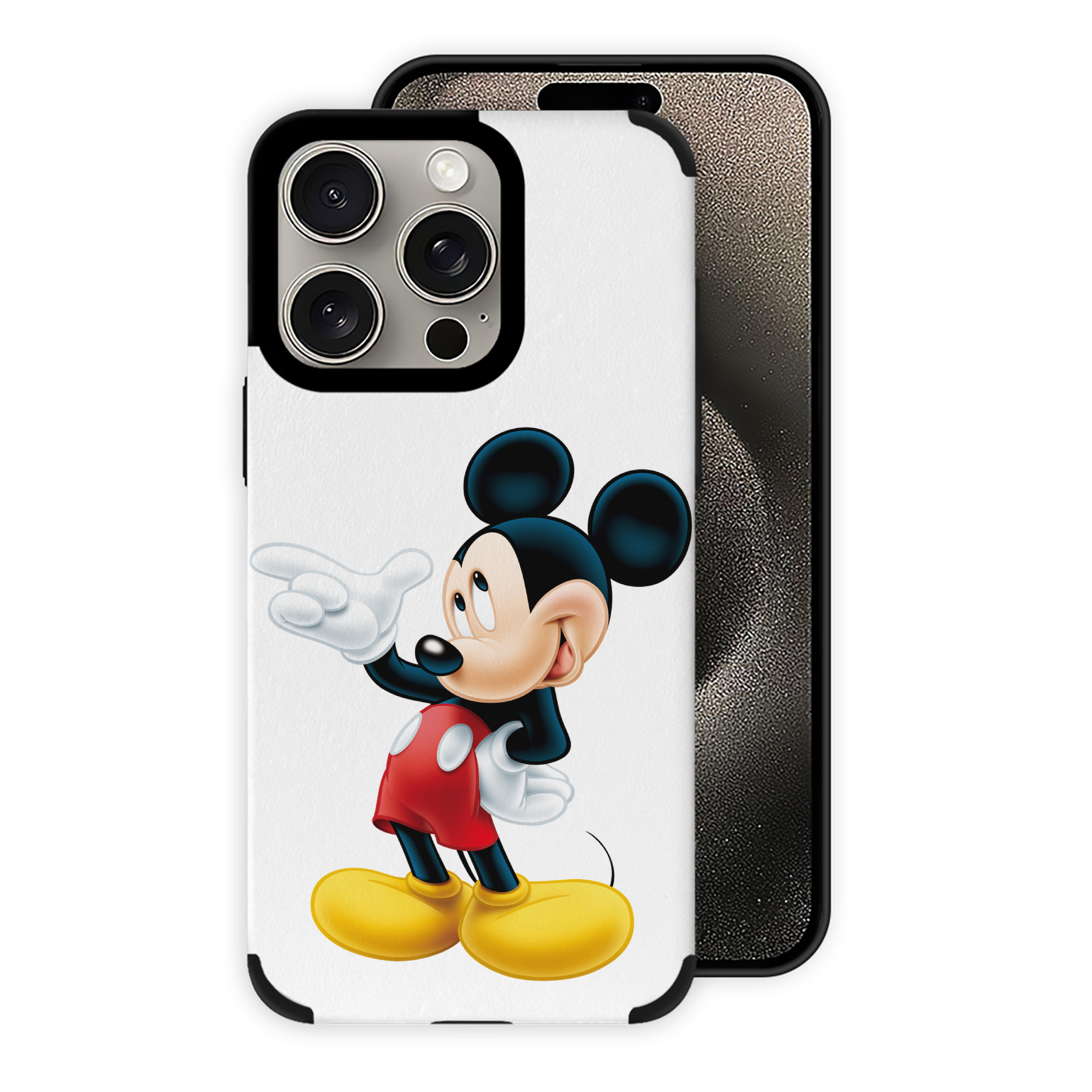 （画像用） ミッキーマウス Mickey Mouse 【iPhone15ProMax対応】 PUレザー スマホケース 耐衝撃＆黄変防止