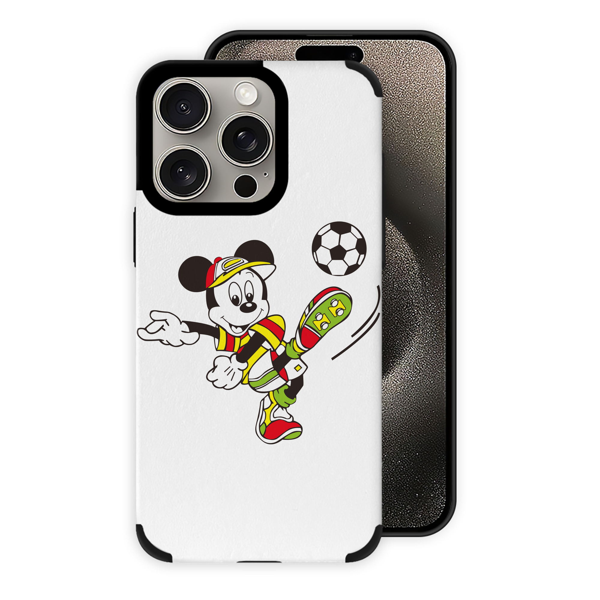 （画像用） ミッキーマウス Mickey Mouse 【iPhone15ProMax対応】 PUレザー スマホケース 耐衝撃＆黄変防止