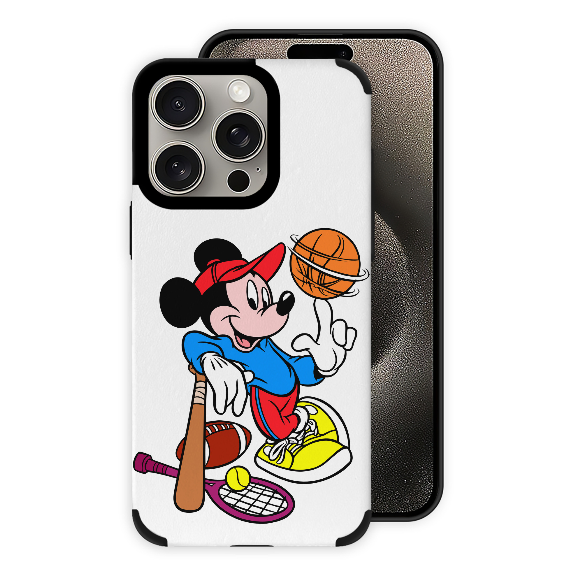 （画像用） ミッキーマウス Mickey Mouse 【iPhone15ProMax対応】 PUレザー スマホケース 耐衝撃＆黄変防止