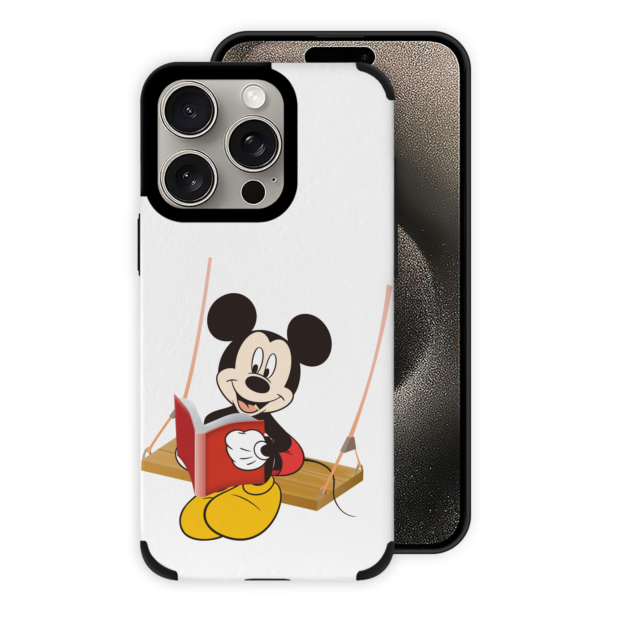 （画像用） ミッキーマウス Mickey Mouse 【iPhone15ProMax対応】 PUレザー スマホケース 耐衝撃＆黄変防止