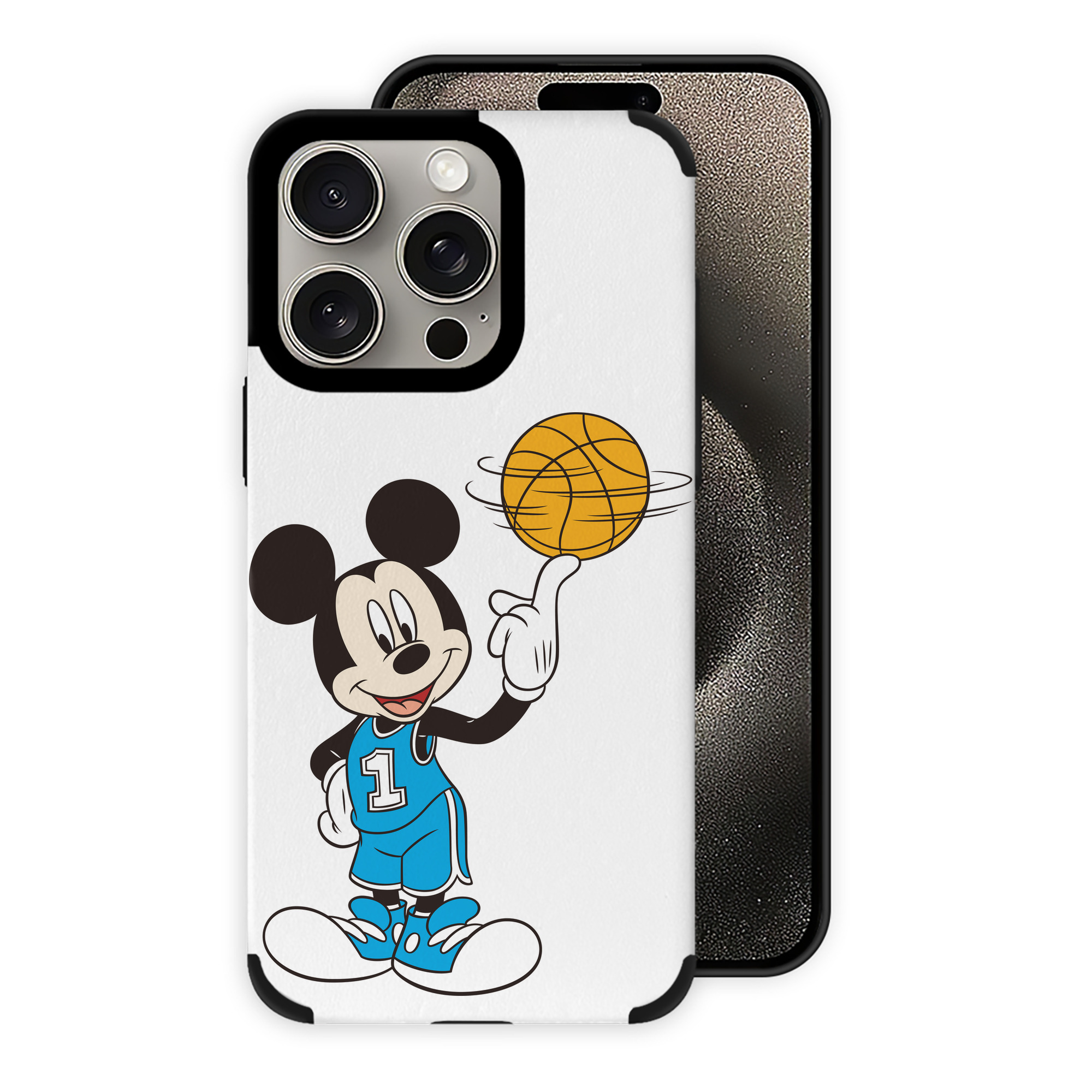 （画像用） ミッキーマウス Mickey Mouse 【iPhone15ProMax対応】 PUレザー スマホケース 耐衝撃＆黄変防止