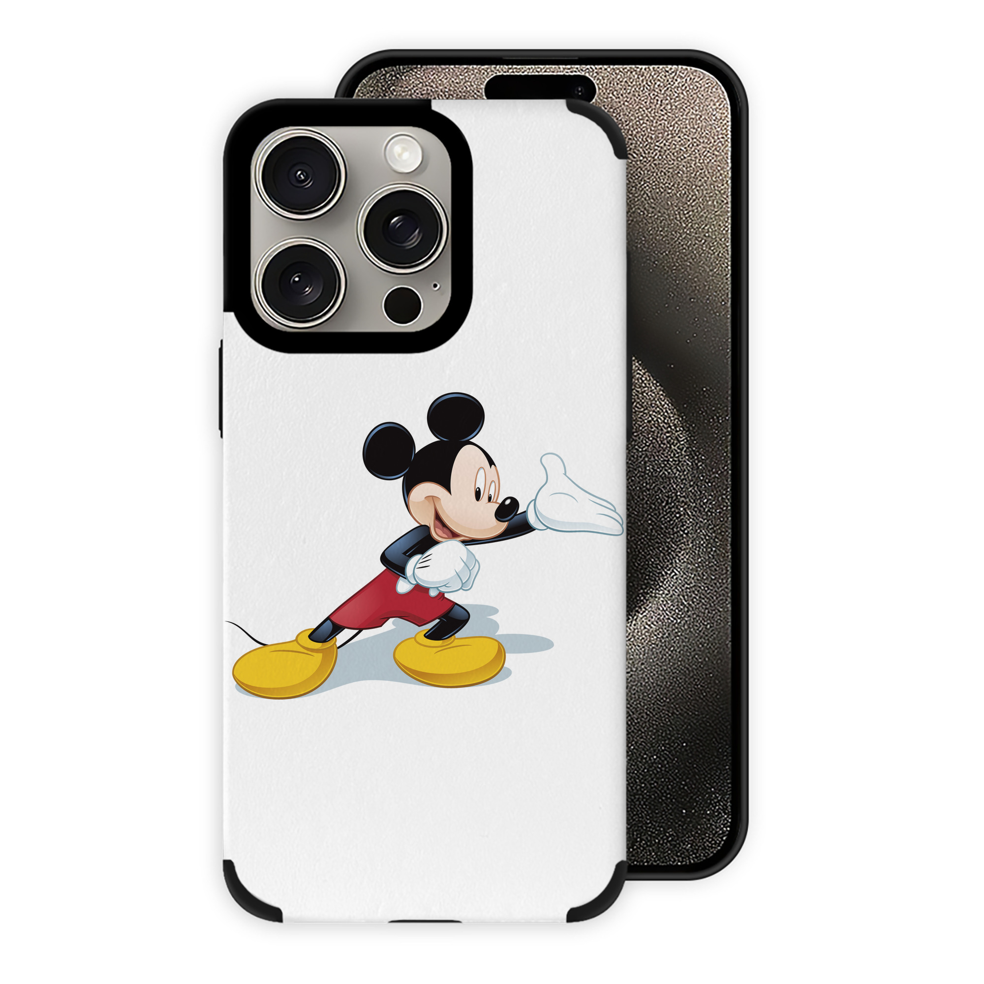 （画像用） ミッキーマウス Mickey Mouse 【iPhone15ProMax対応】 PUレザー スマホケース 耐衝撃＆黄変防止