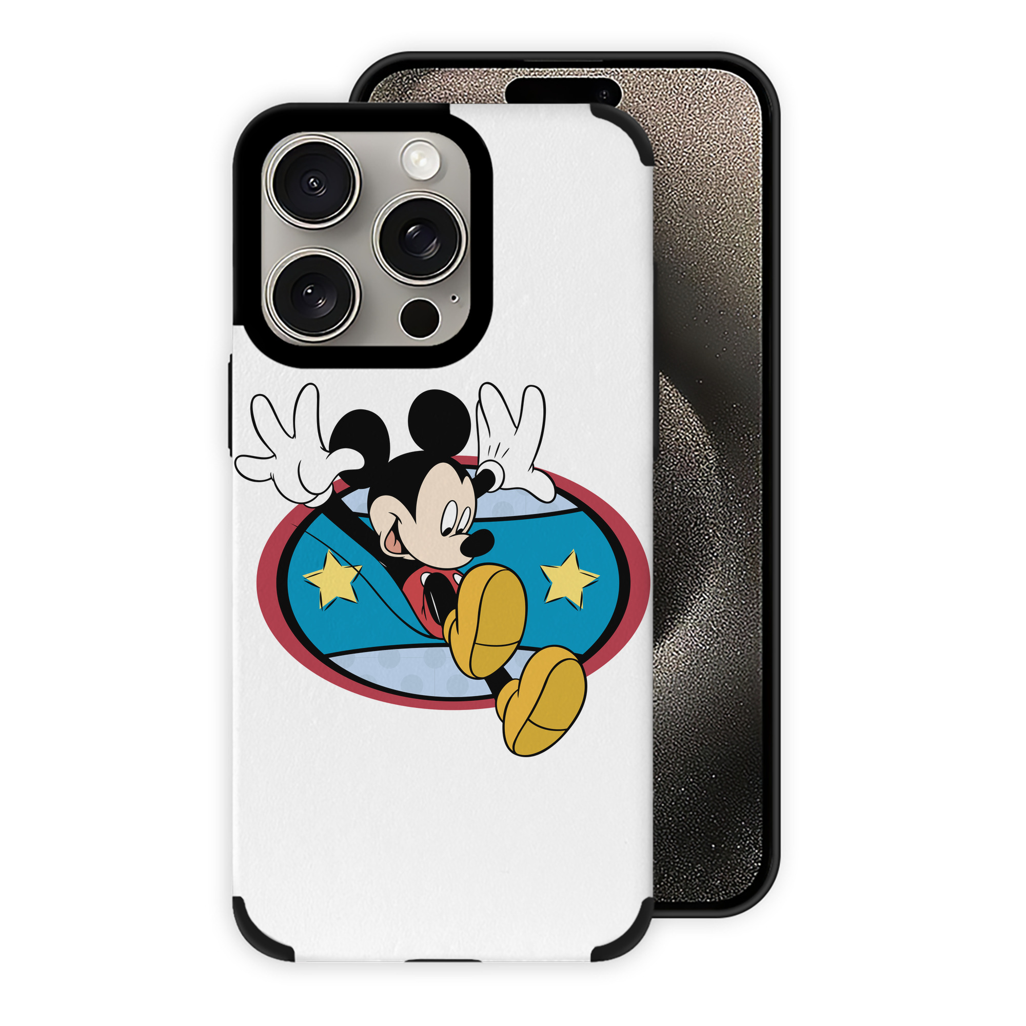 （画像用） ミッキーマウス Mickey Mouse 【iPhone15ProMax対応】 PUレザー スマホケース 耐衝撃＆黄変防止