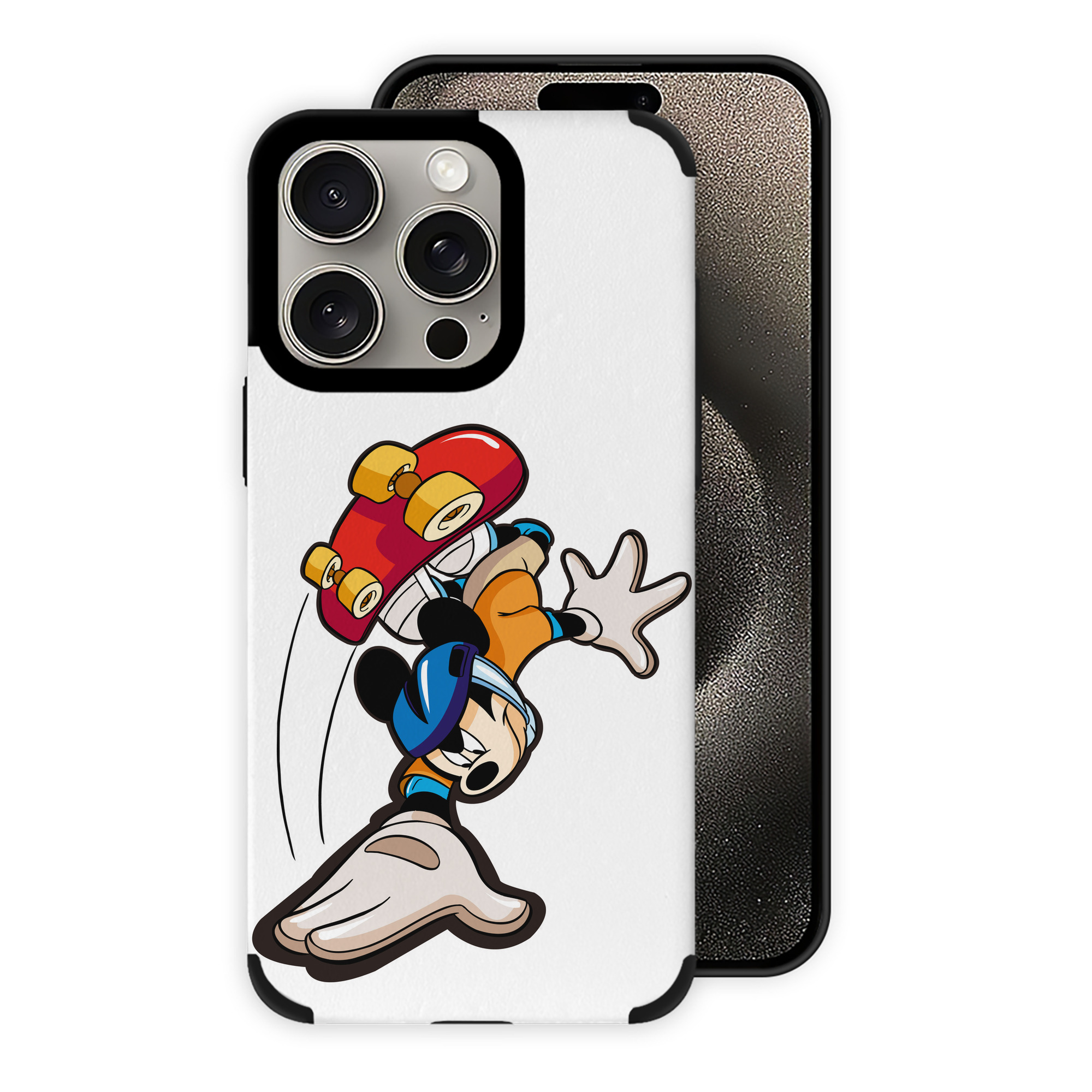 （画像用） ミッキーマウス Mickey Mouse 【iPhone15ProMax対応】 PUレザー スマホケース 耐衝撃＆黄変防止