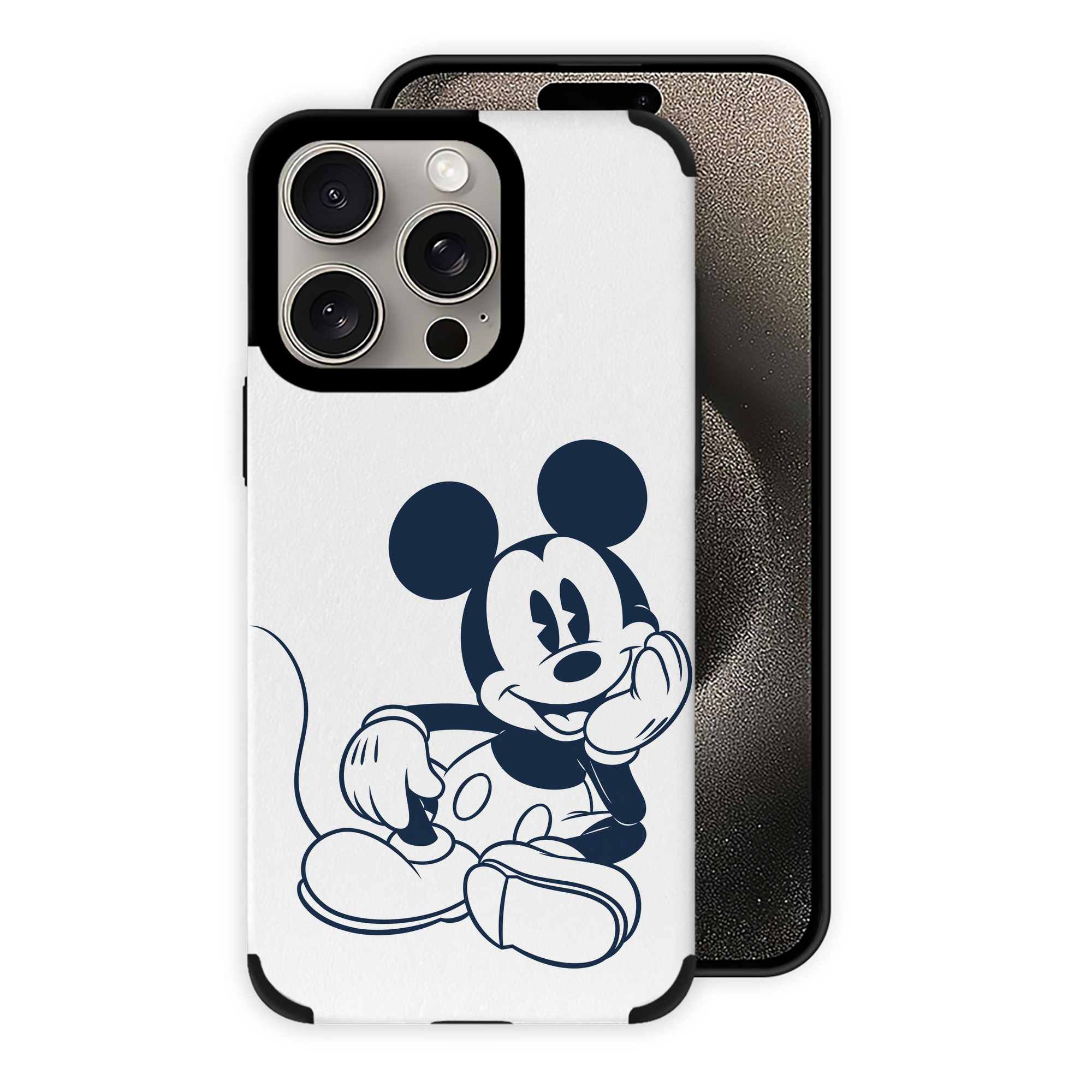 （画像用） ミッキーマウス Mickey Mouse 【iPhone15ProMax対応】 PUレザー スマホケース 耐衝撃＆黄変防止