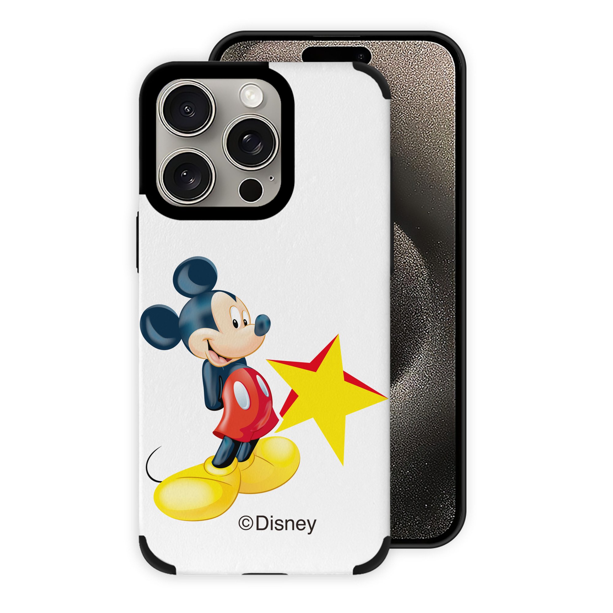 （画像用） ミッキーマウス Mickey Mouse 【iPhone15ProMax対応】 PUレザー スマホケース 耐衝撃＆黄変防止